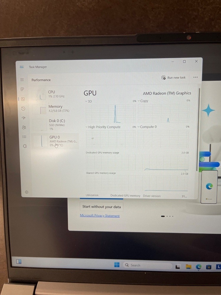 Lenovo Thinkbook 16 g6 abp 8gb 256ssd AMD 5 7530U Radeon Graphics With Charger