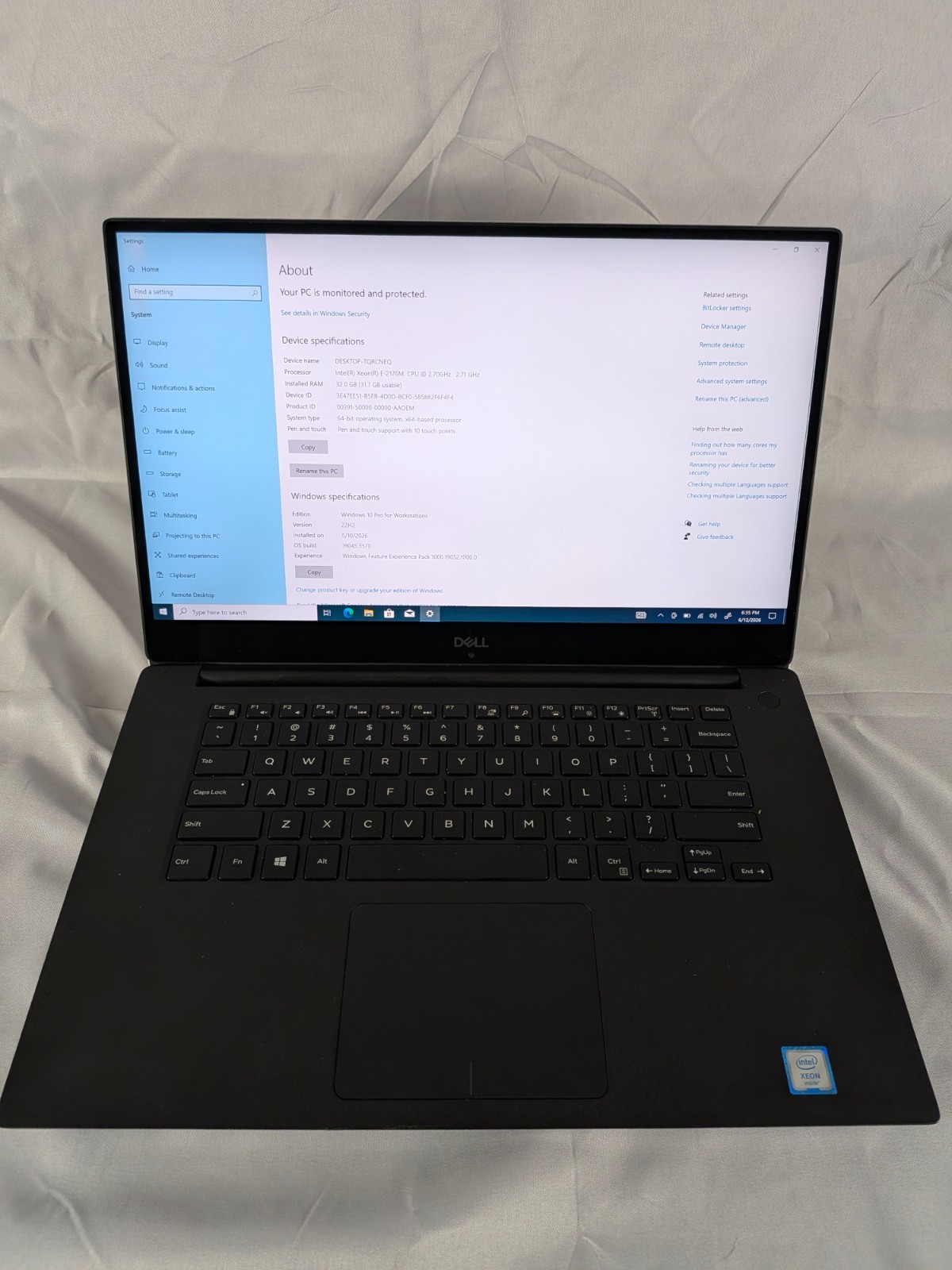 Dell Precision 5530 UHD 4K Touch E-2176M 32GB 1TB SSD P2000 Backlit KB