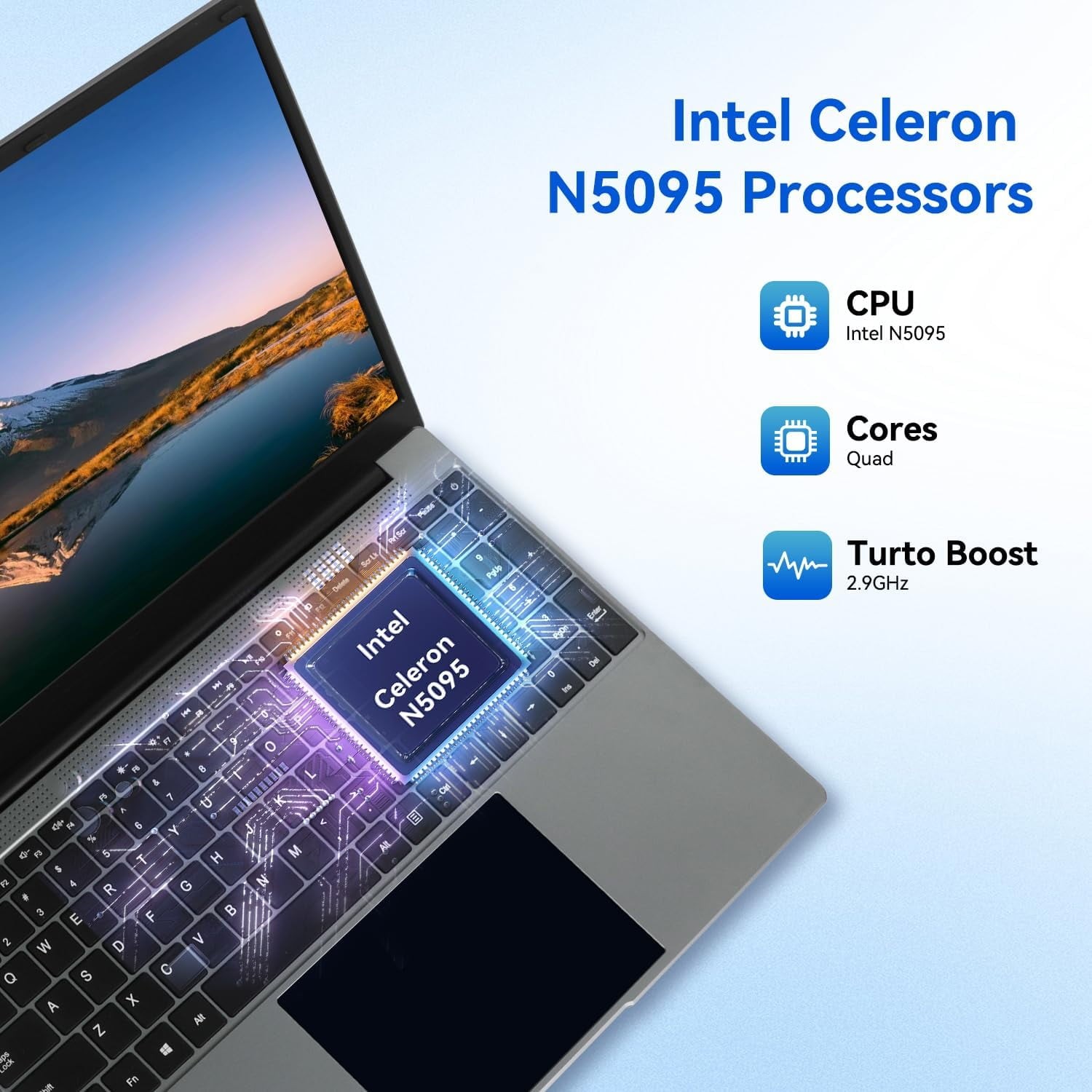 15.6 inch Laptop 16GB+512GB Windows 11 Computers Support WiFi, Bluetooth USB-C