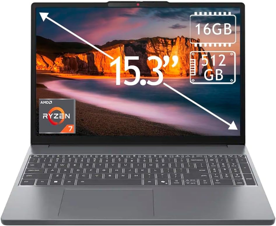 Lenovo IdeaPad Slim 3 15.3″ Touchscreen Laptop AMD Ryzen7 170 6GB DDR5 512GB SSD