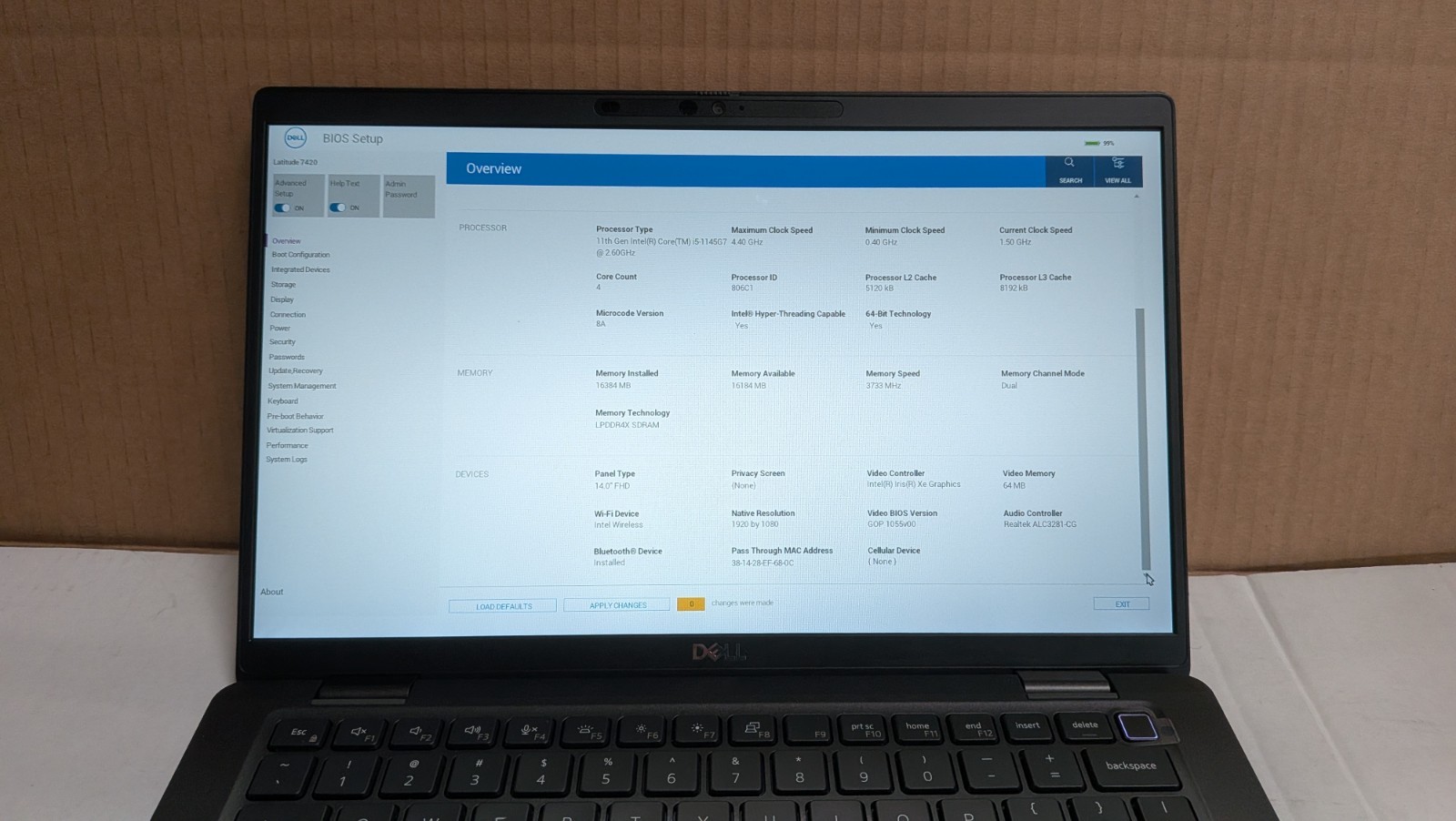 Dell Latitude 7420 14″ Intel i5 1145G7 2.6GHz 16GB RAM 256GB WIN 11 PRO W/AC