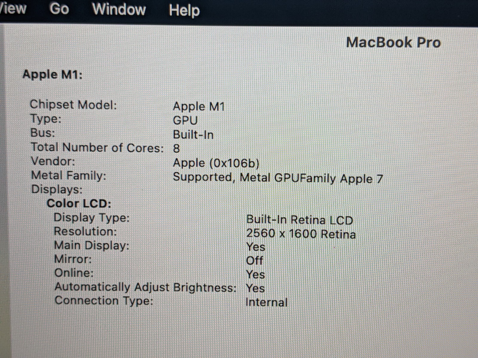 Apple MacBook Pro A2338 (2020) 13.3″ M1 3.2GHz 8GB 256GB MYDA2LL/A 100tt +PA