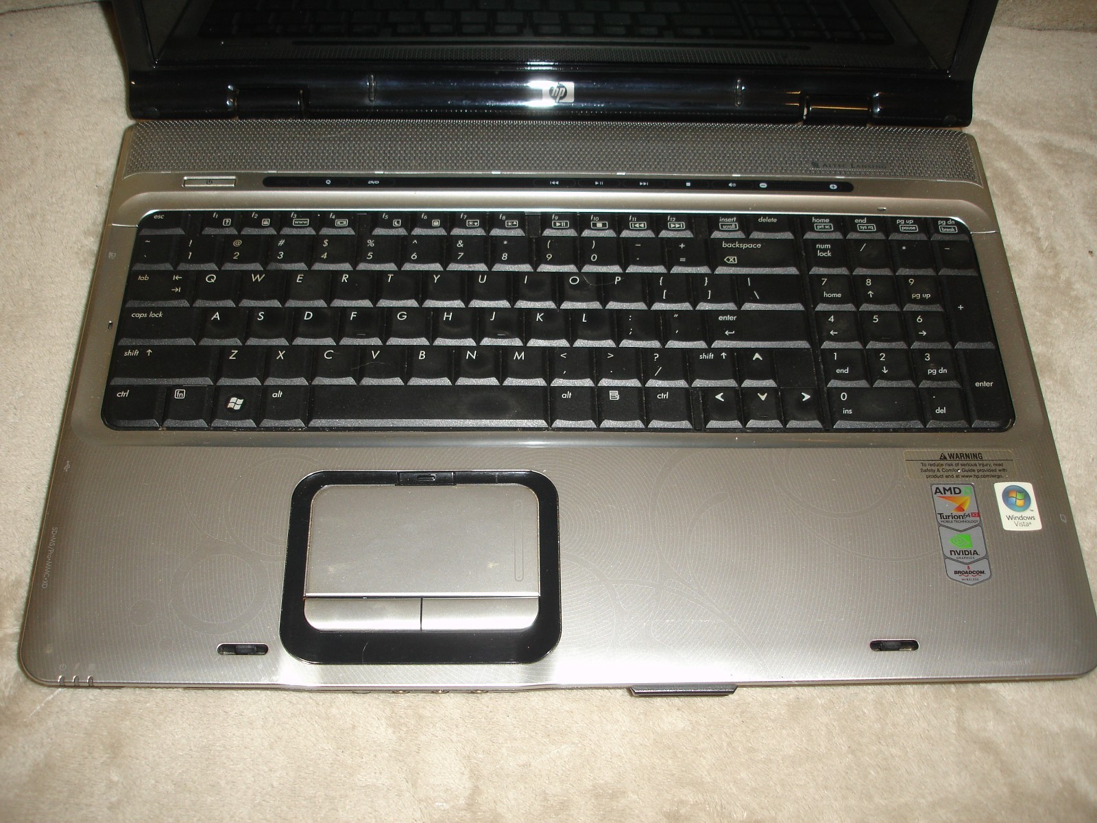 HP Pavilion DV9500 Laptop AMD Turion 64 X2 120 GB HD 2GB RAM Vista AC Adapter