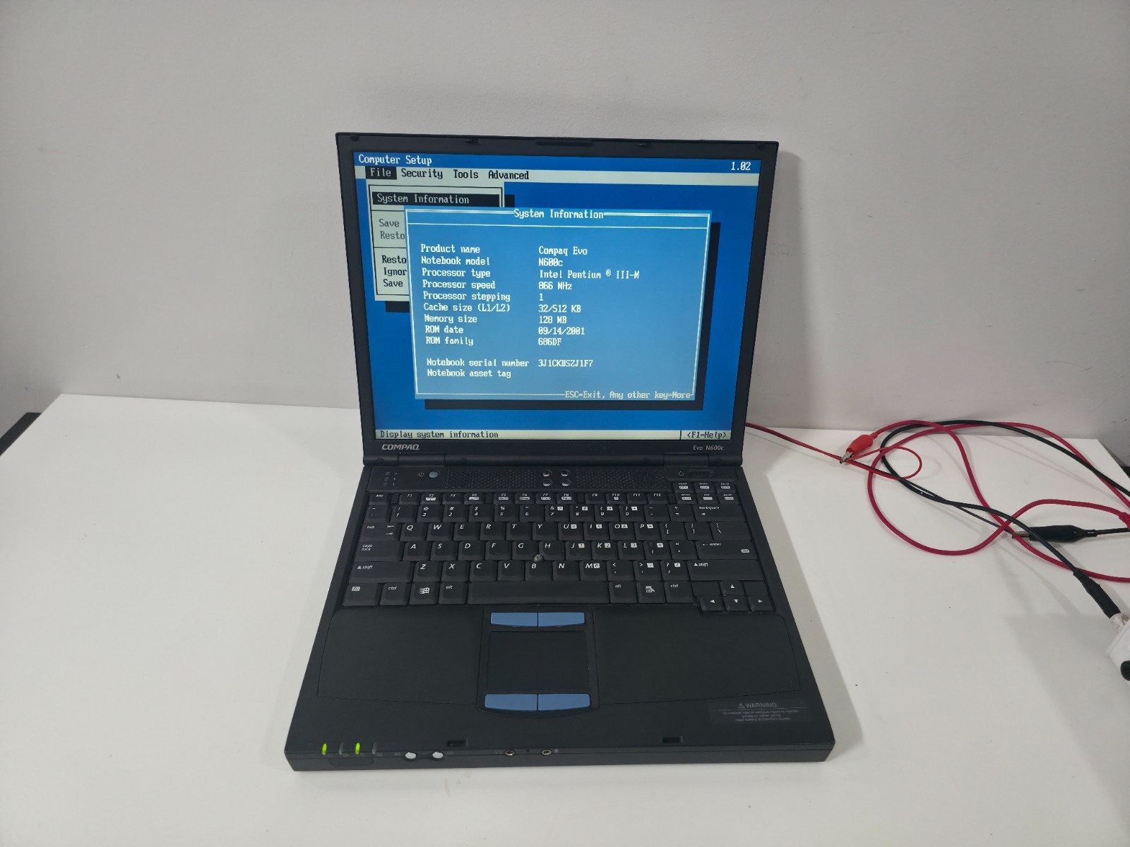 Vintage Compaq Evo N600c 14″ Laptop | Pentium III-M 866MHz | Boots to BIOS