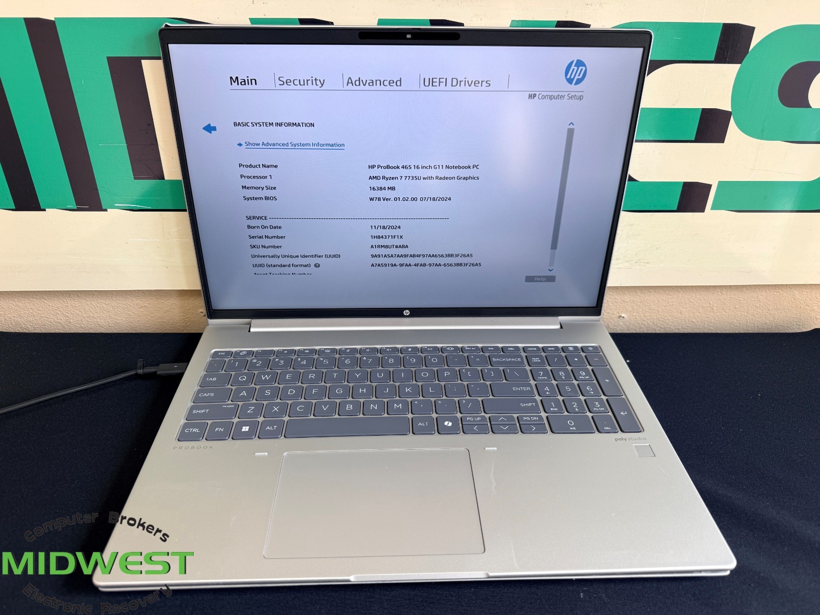 HP ProBook 465 G11 Ryzen 7 7735U 2.7GHz 16GB RAM No OS/HDD/SSD