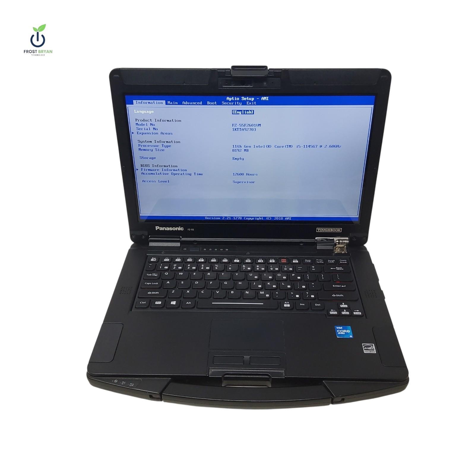 PANASONIC FZ55-2 Laptop i5-1145G7@2.60GHz 8GB No SSD/OS Grade D [READ]