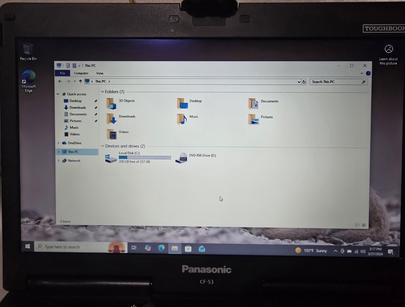 Panasonic Toughbook CF 53 Core i5 3340M 2.70GHz 4GB RAM 256GB SSD Win 10 Pro