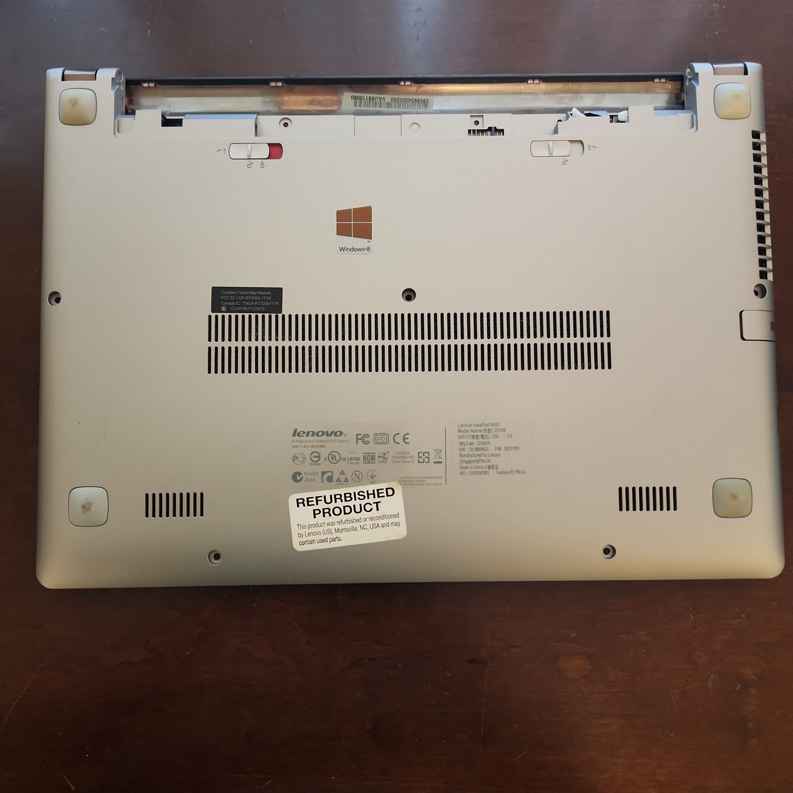 Lenovo Ideapad S405 Laptop. Parts/Repair. No Battery Or Power Cord.