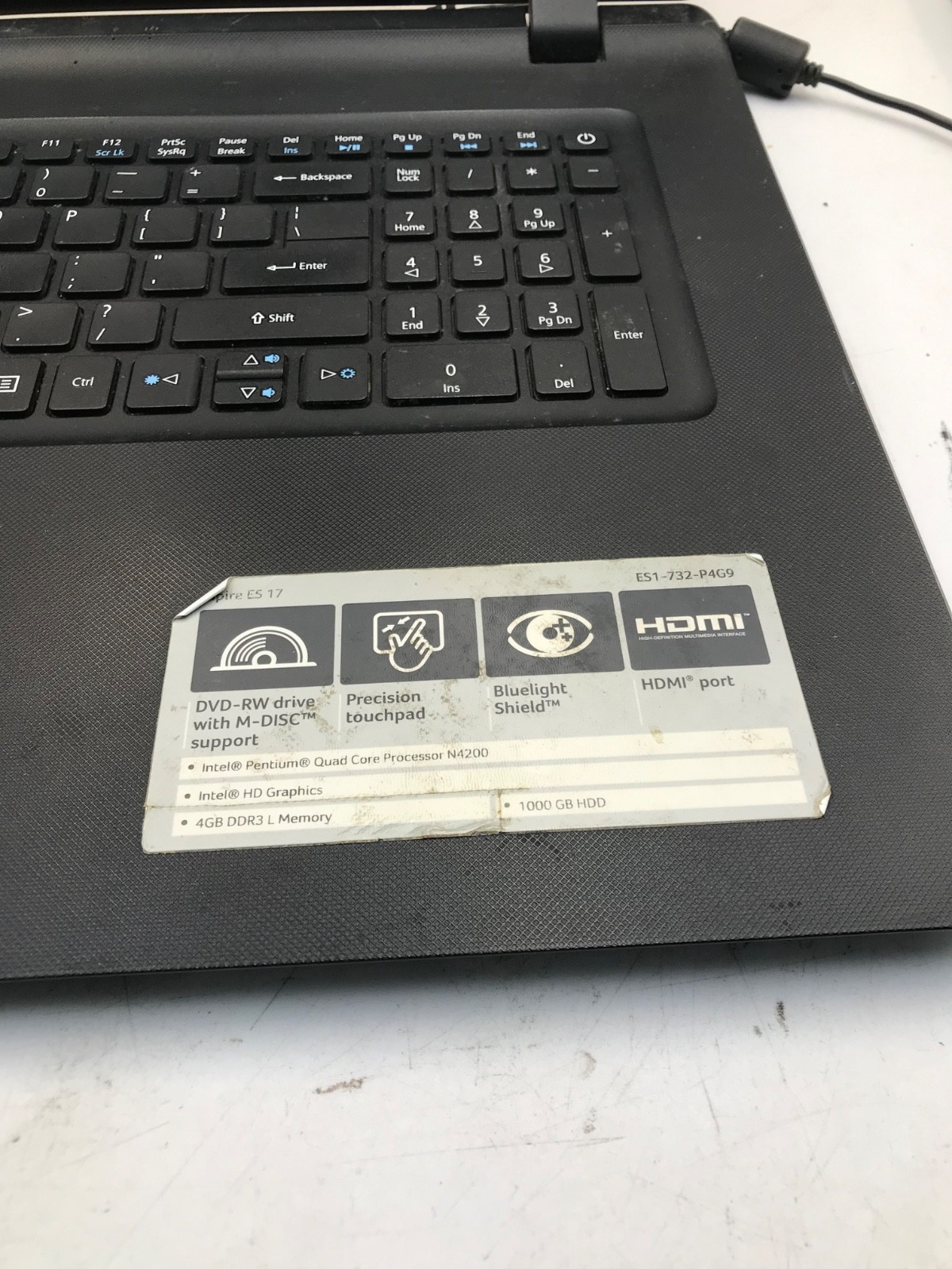 Acer Aspire E5 17 Intel Pentium N4200 17″ Laptop-DOES NOT POWER/PARTS- MZ