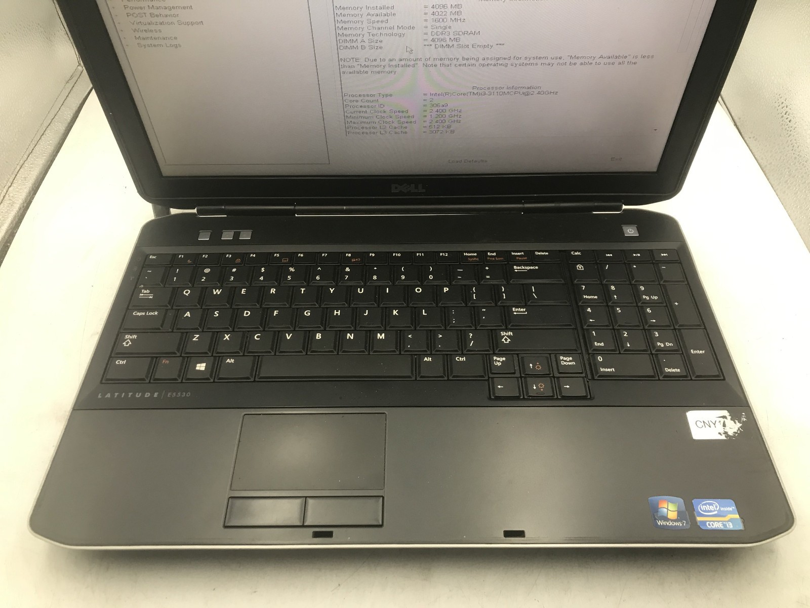 DELL LATITUDE E5530 – BOOTS TO BIOS – INTEL I3 3110M – NO RAM – 15″ – READ – BB