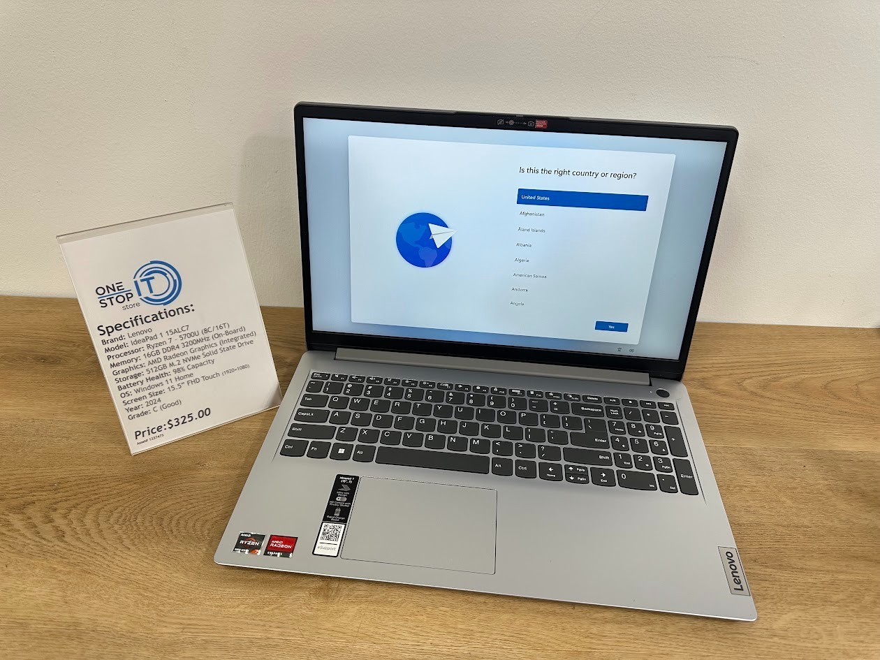 Lenovo IdeaPad 1 15ALC7 Ryzen 7 5700U, 16GB DDR4 AMD, Radeon Graphics 512GB SSD
