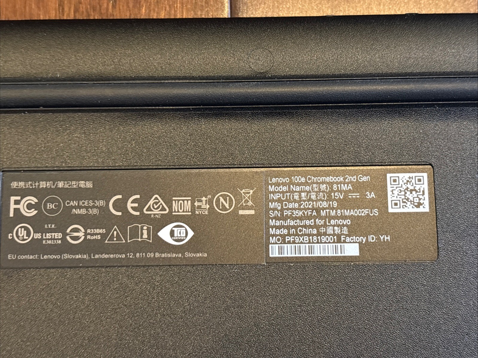 Lenovo 100e Chromebook 2nd Gen MTK 11.6″ 4GB Ram 16GB HDD/SSD Chrome OS Black