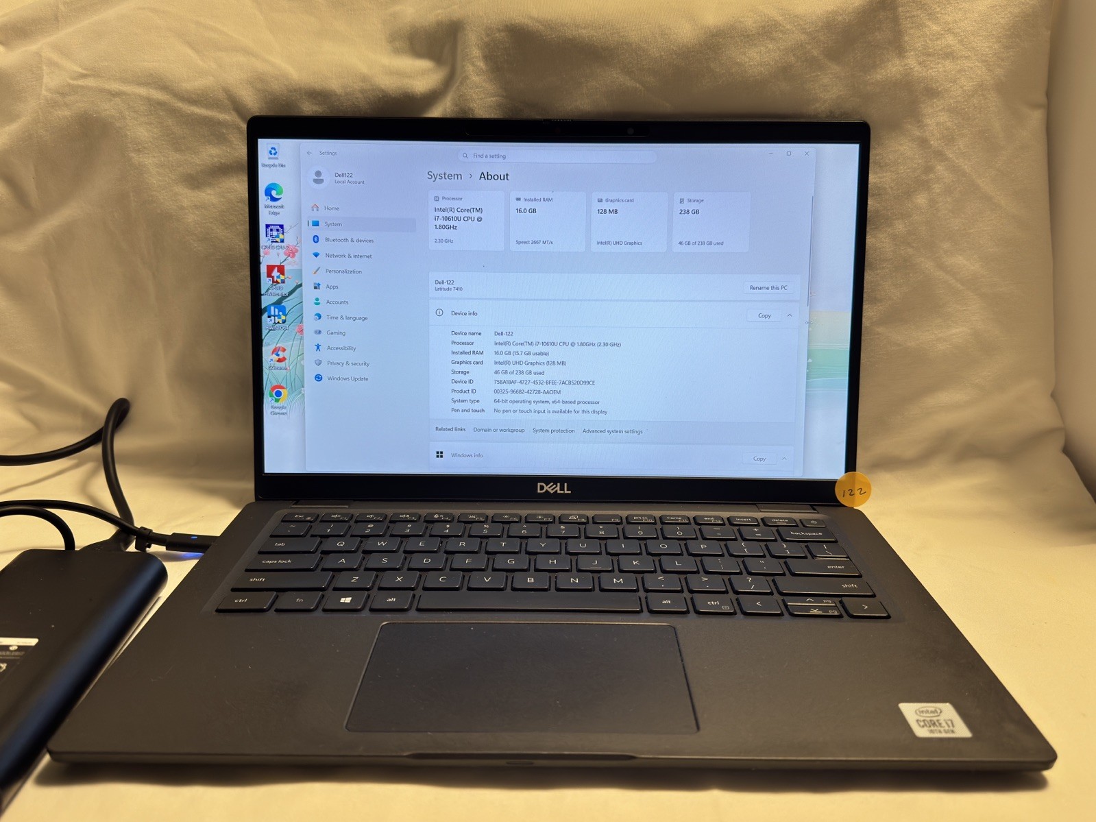 Dell Latitude 7410 14″ i7-10610U Gen 10 16GB 256GB SSD Win 11 Home Black