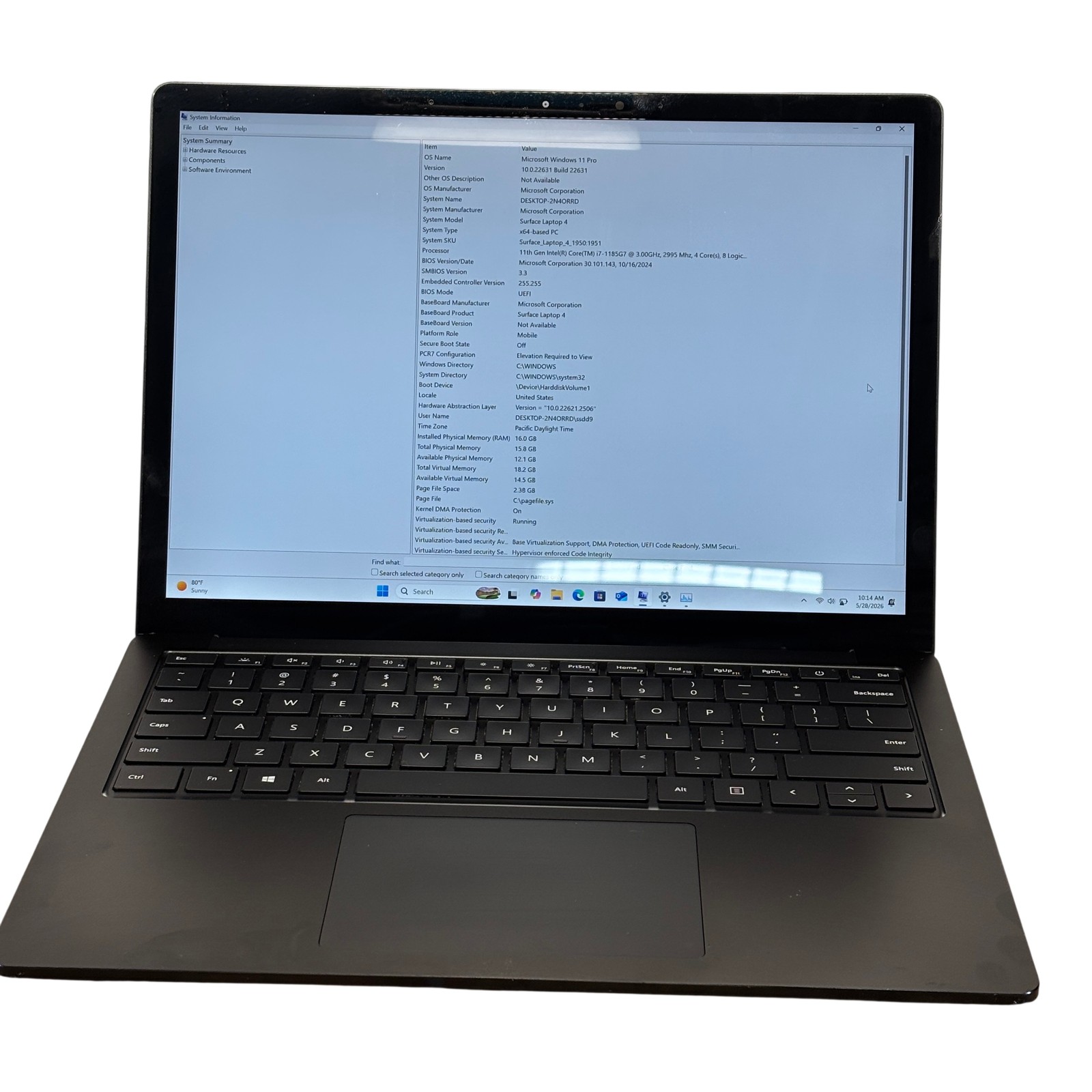 Microsoft Surface Laptop4 1951 IntelCore i7-1185G7 3GHz 16GB RAM 256GB SSD 13.5″