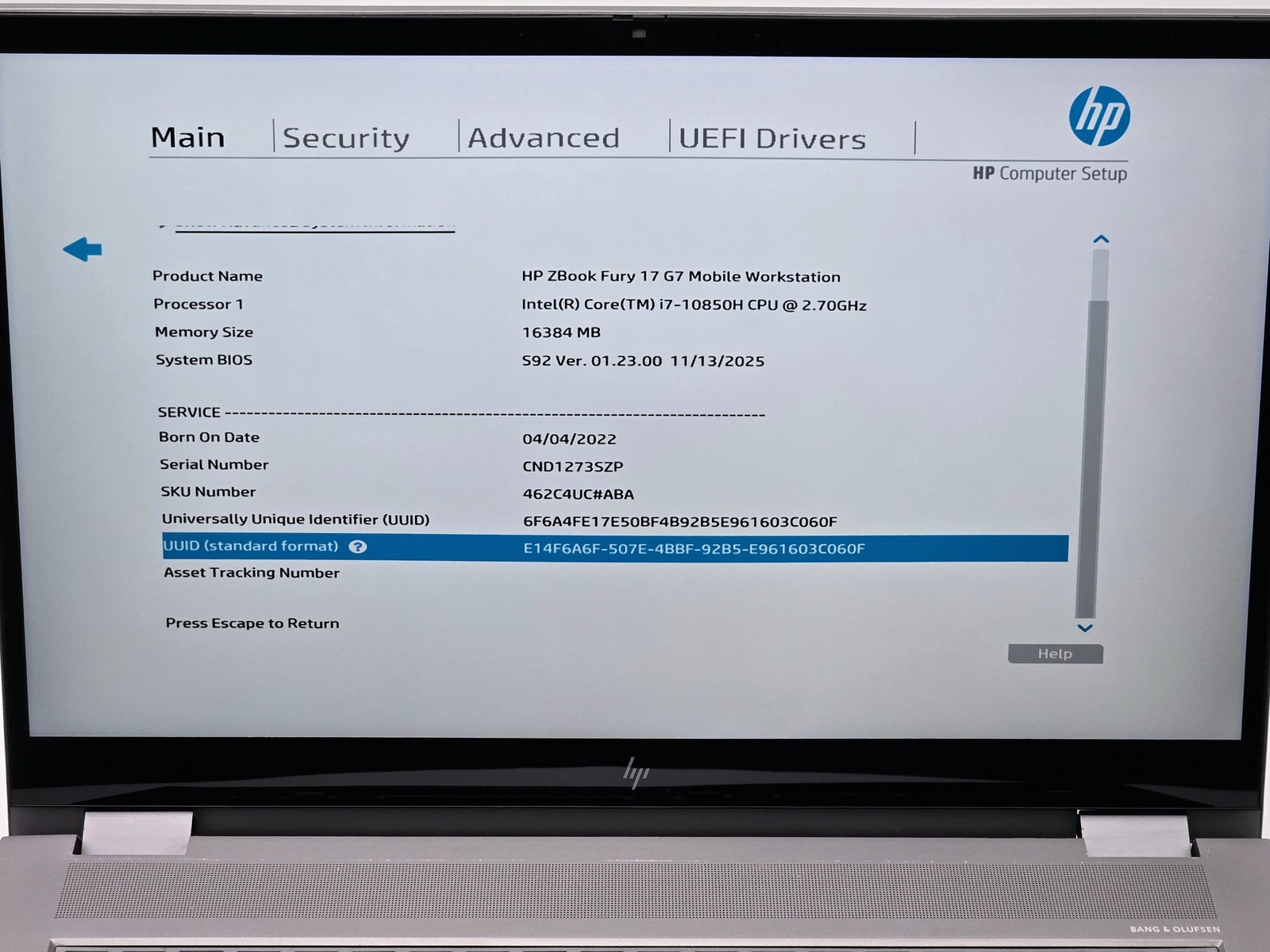 HP ZBook Fury G7 17″ UHD 4K Touch I7-10850H 512GB 16GB W11P Webcam Backlit FPR
