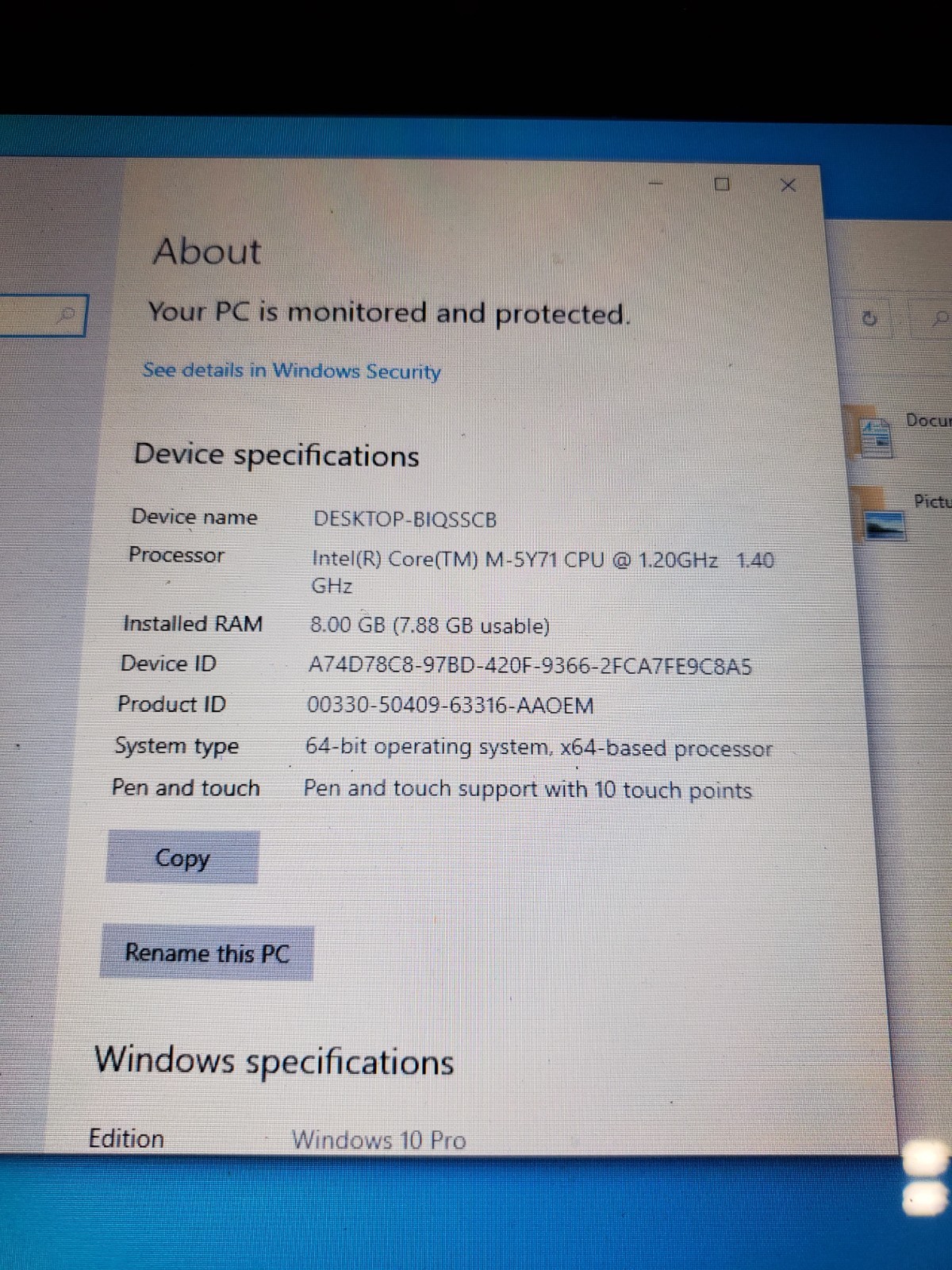 Dell Latitude 12 Rugged 7202 11.6″ M-5Y71 8GB RAM 256GB SSD WIN10 NO BATTERY #69
