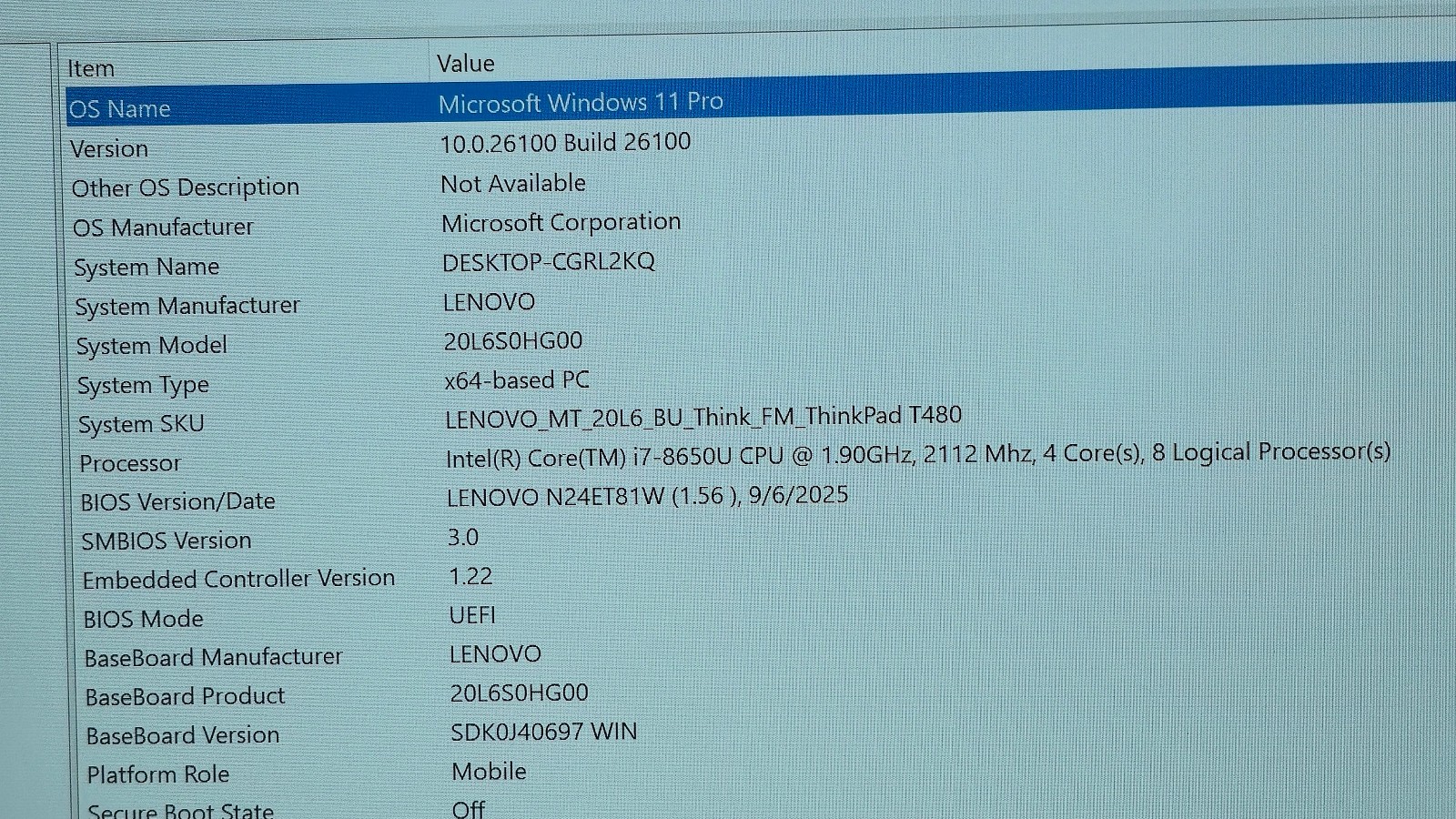 Lenovo ThinkPad T480 (i7-8th 32GB RAM 1TB SSD) 14″ Touch GeForce 2GB GPU