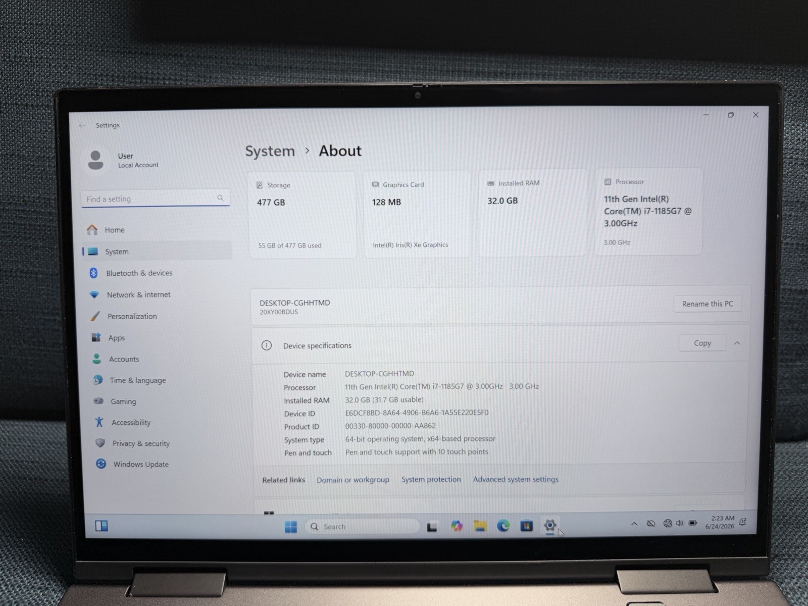 Lenovo Thinkpad x1 yoga gen 6 laptop | i7-1185G7| 32GB| 512GB| Touch| Win11|