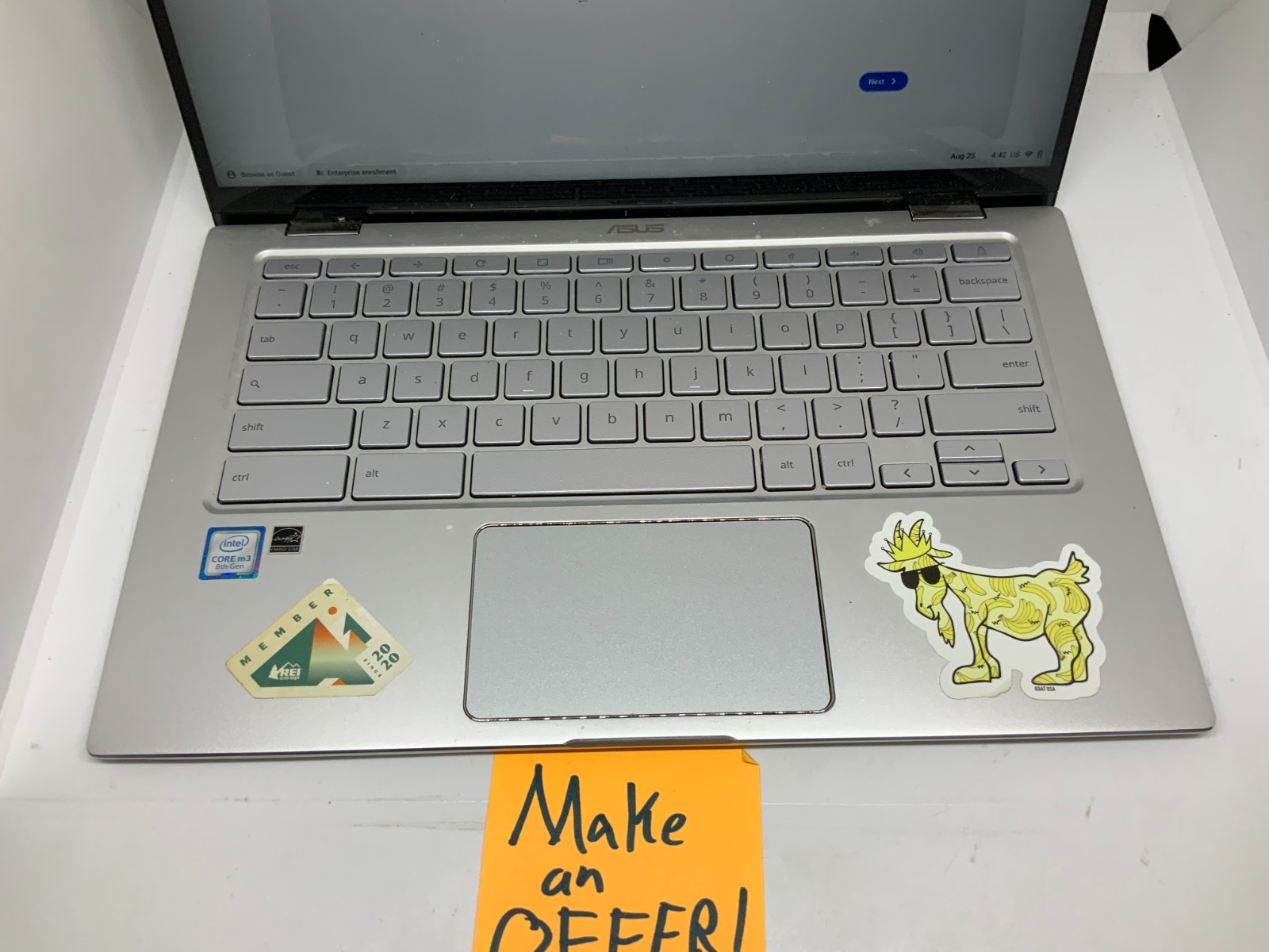READ – ASUS Chromebook Flip C434T 14″ Intel M3-8100Y 1.30GHz 8GB RAM 4GB eMMC