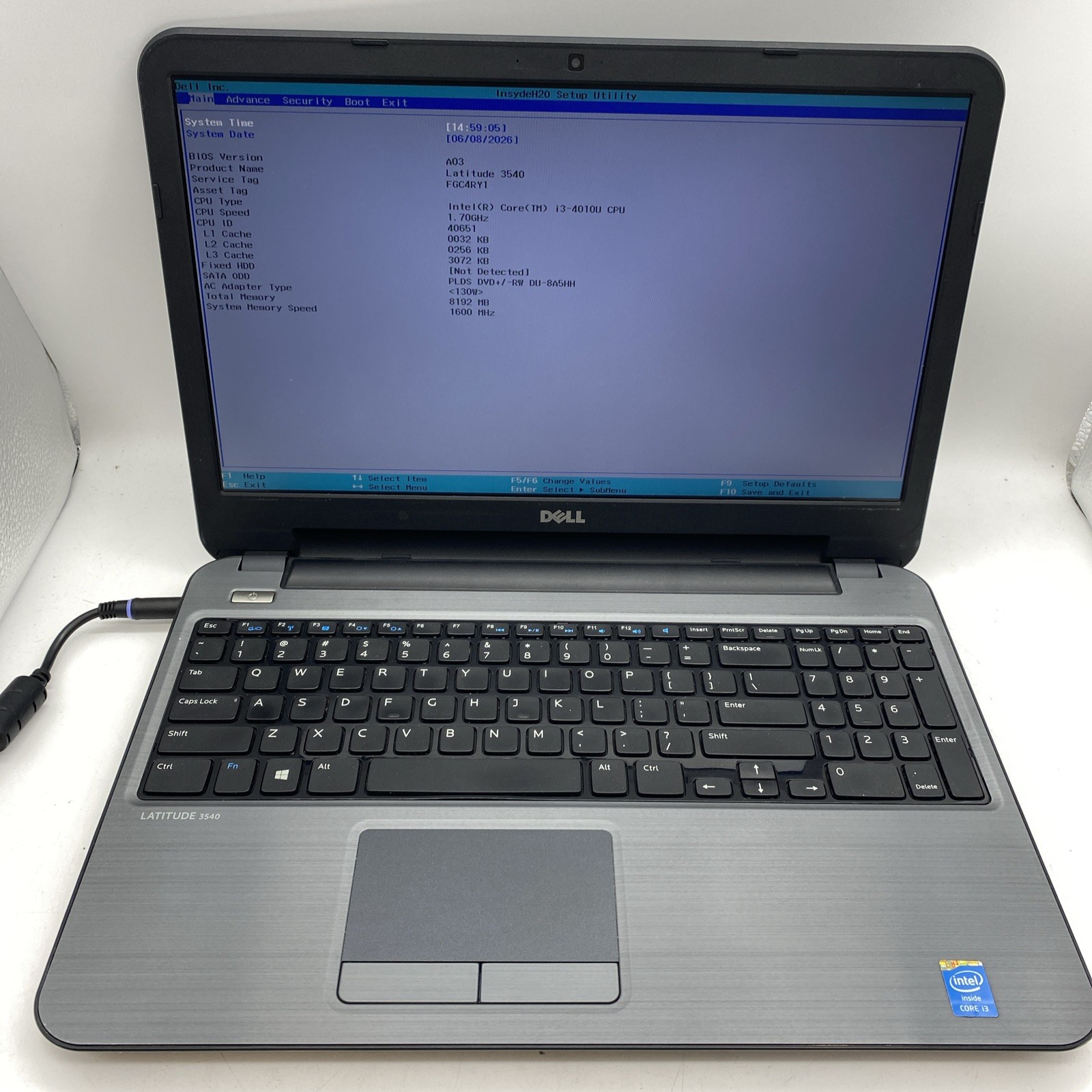 Dell Latitude 3540 15″ Laptop Intel Core i3-4th, 8GB Ram, No Drive, No OS (Q5)