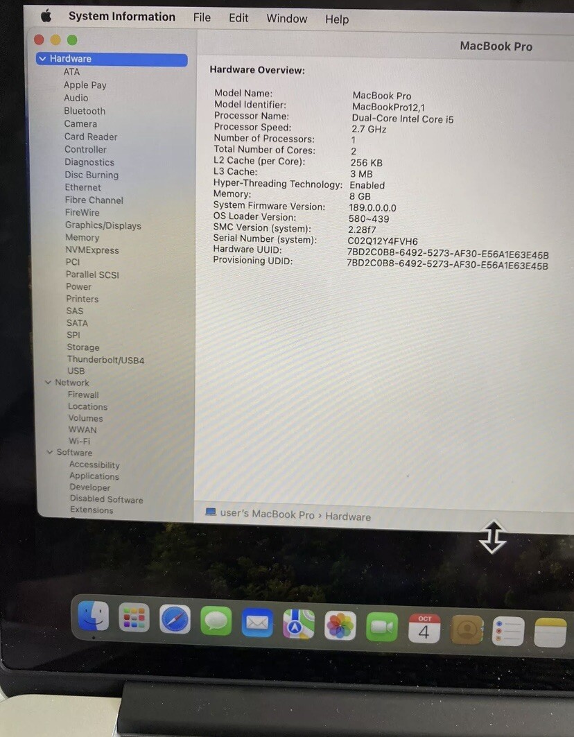 Apple MacBook Pro 13” – macOS 15.7.2 Sequoia – Low Battery Charge Cycles – MINT