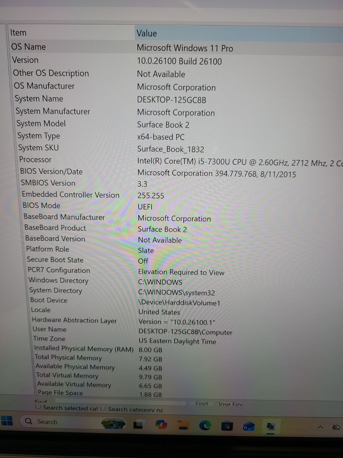 Microsoft Surface Book 2 i5-7300U 2.60GHz 8GB Ram 256GB SSD Win 11 Pro