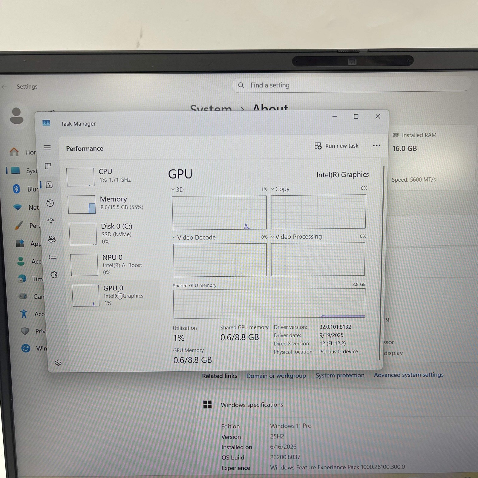 Dell Pro 16 PC16250 16″ Core Ultra 5 225U 1.5GHz 16GB RAM 512GB SSD