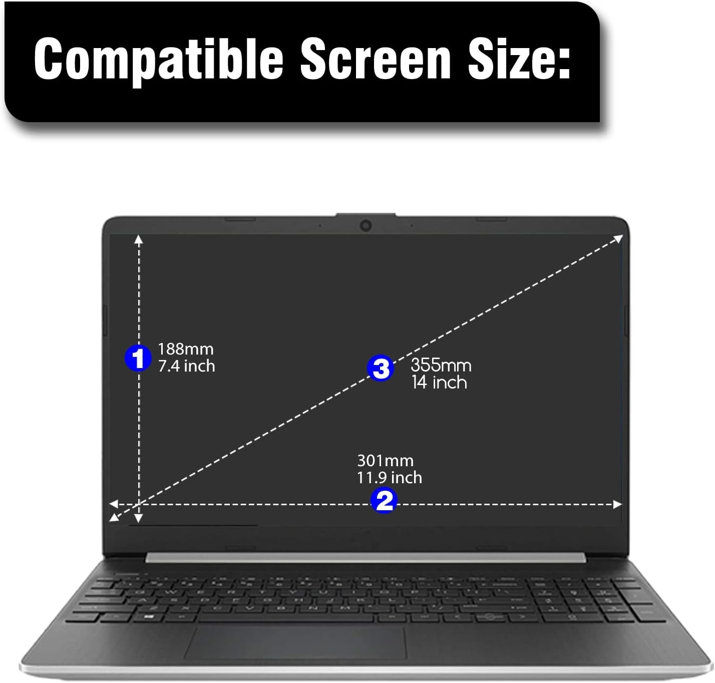3 PCS 14″ Laptop Screen Protector Anti Glare Matte Filter for 14 inch Laptop