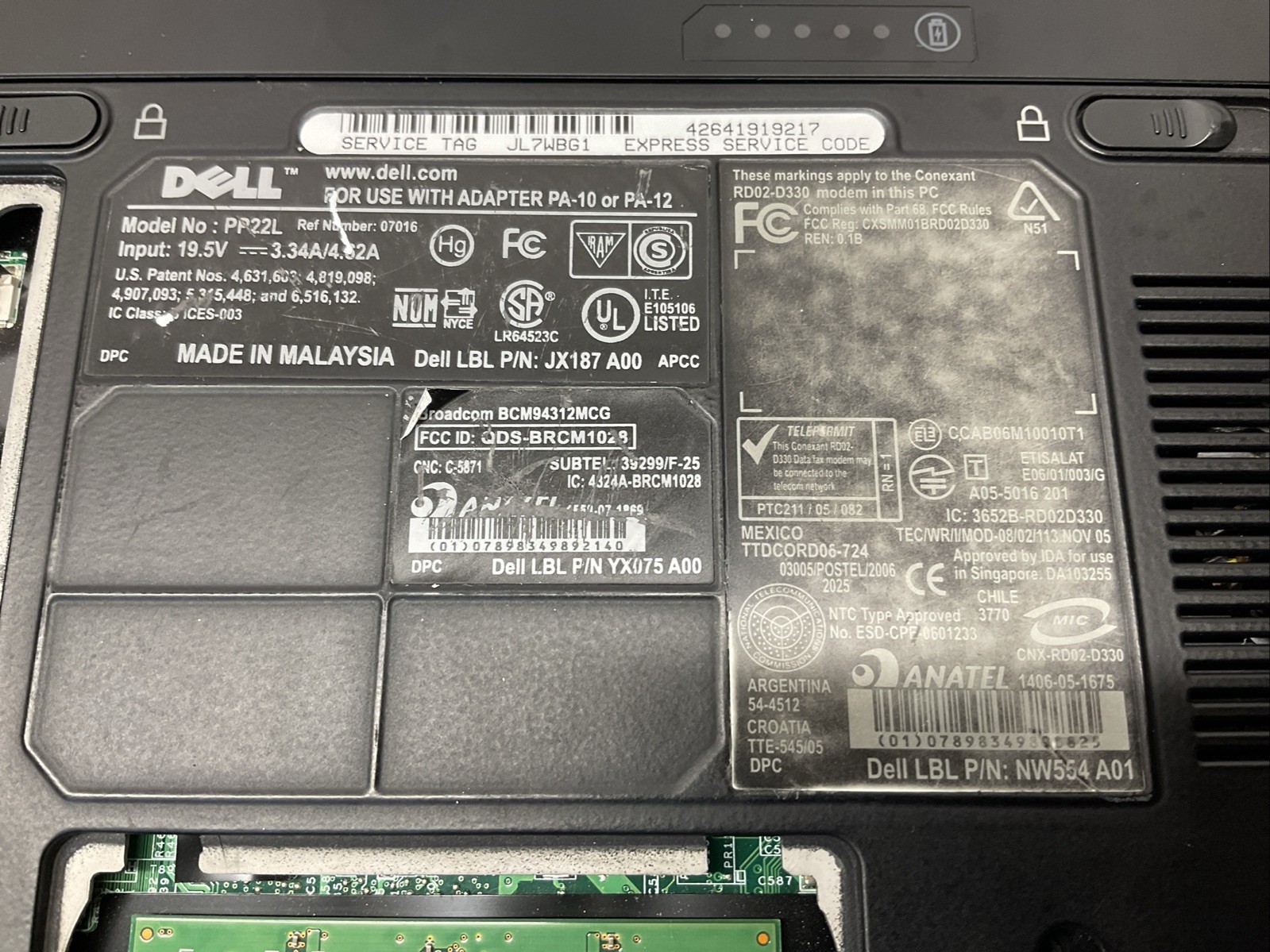 Inspiron 1520 / Pentium / 512MB RAM / Laptop Notebook PC / P20