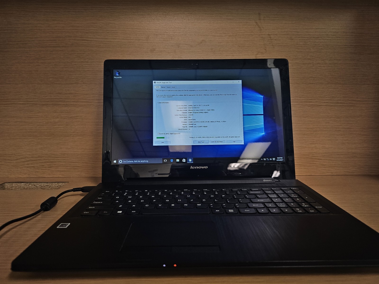 Lenovo G50-80 Laptop Intel Core i3 4GB RAM 1TB HDD, Bad Battery