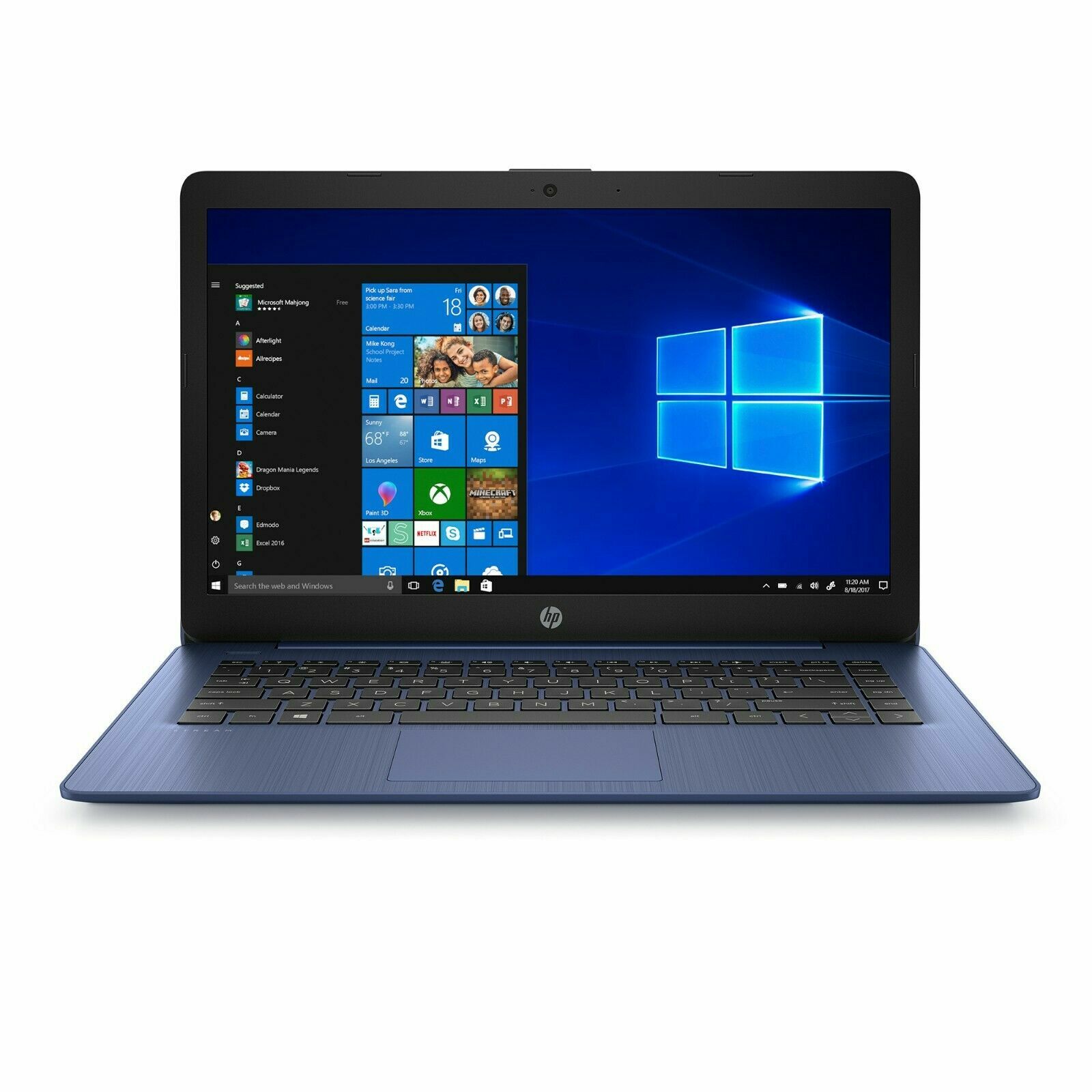 HP Stream 14″ HD Intel Celeron N4000 MS Office 64GB eMMC Webcam Win 10 blue