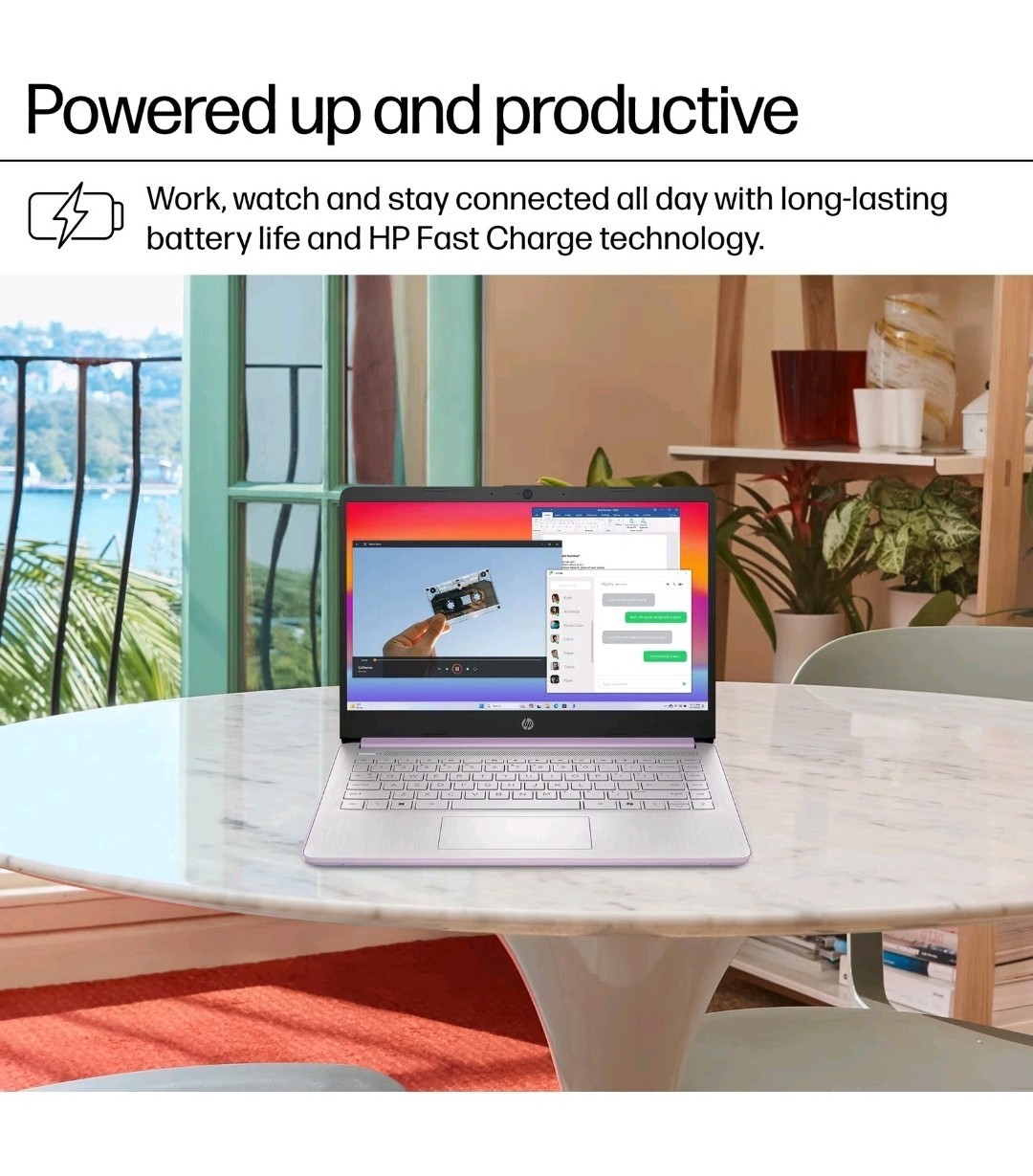 HP 14″ Laptop Intel Processor 4-Cores N150 8GB Memory 128GB UFS Win11