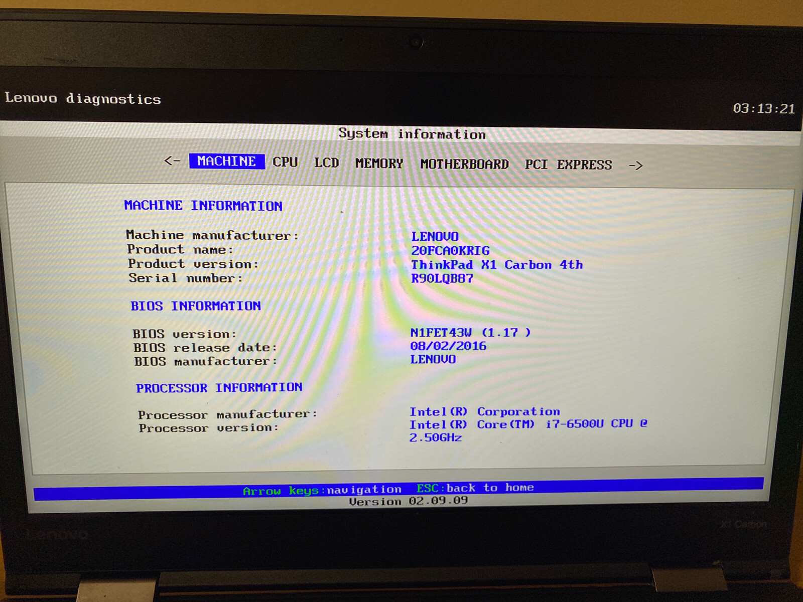Lenovo ThinkPad X1 Carbon Intel Core i7-6500U 2.50GHZ 8GB RAM NO HD NO OS
