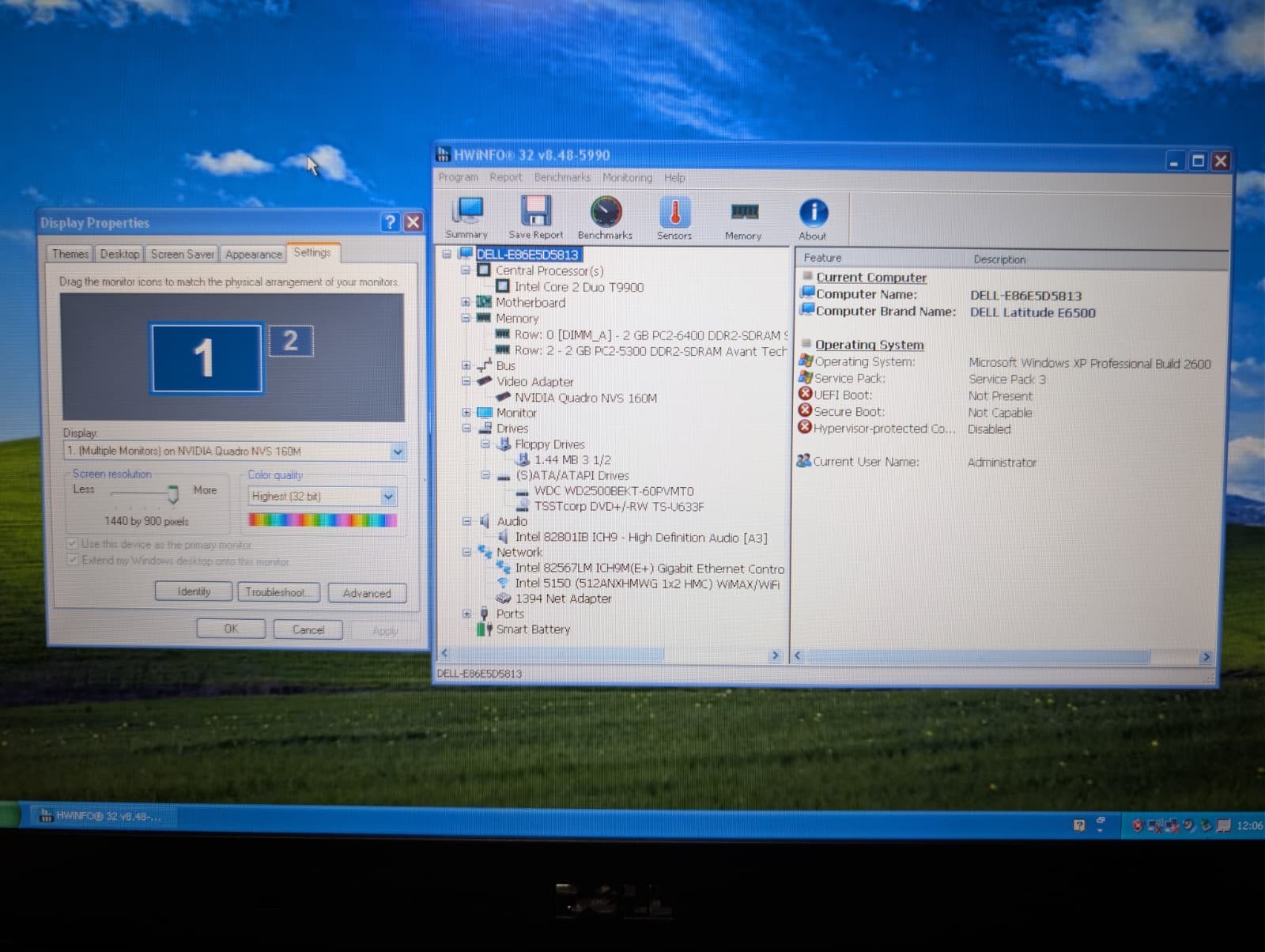 Dell Latitude E6500 | C2D T9900 4GB RAM 250GB HDD | Backlit NVIDIA Win XP 32-Bit
