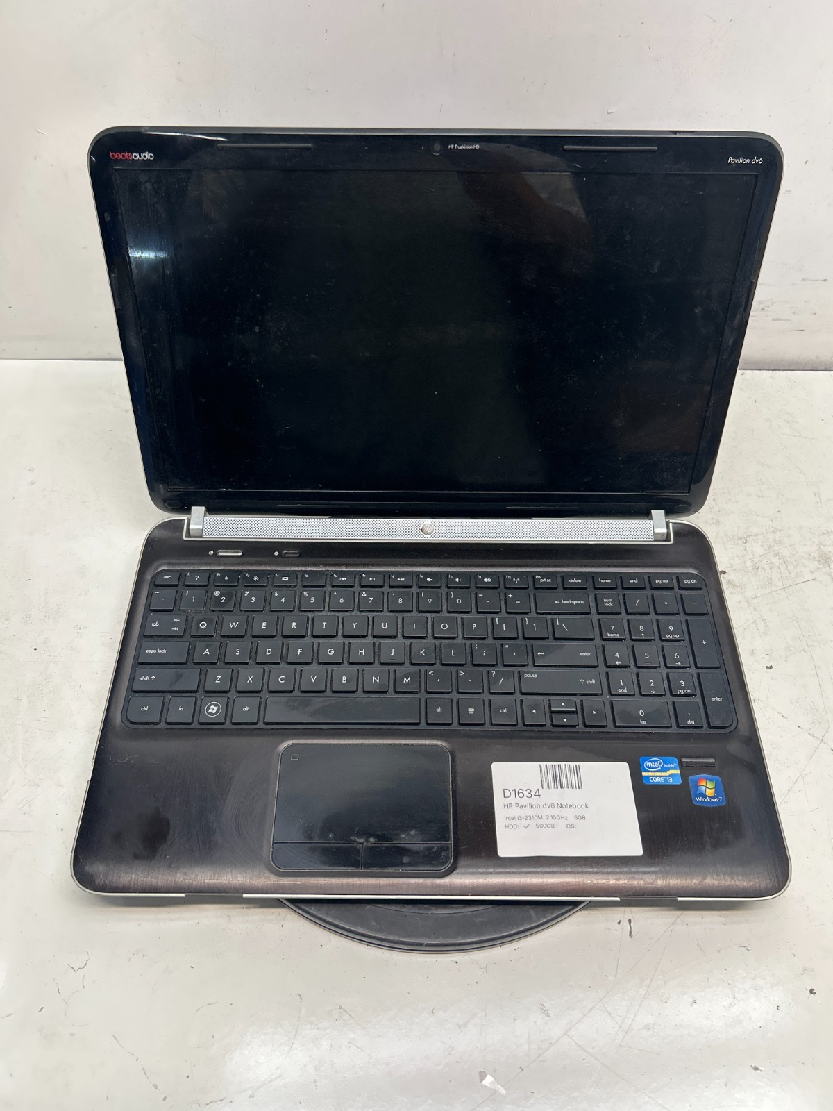 HP Pavilion dv6 Notebook Intel i3-2310M 2.10GHz 6GB 500GB