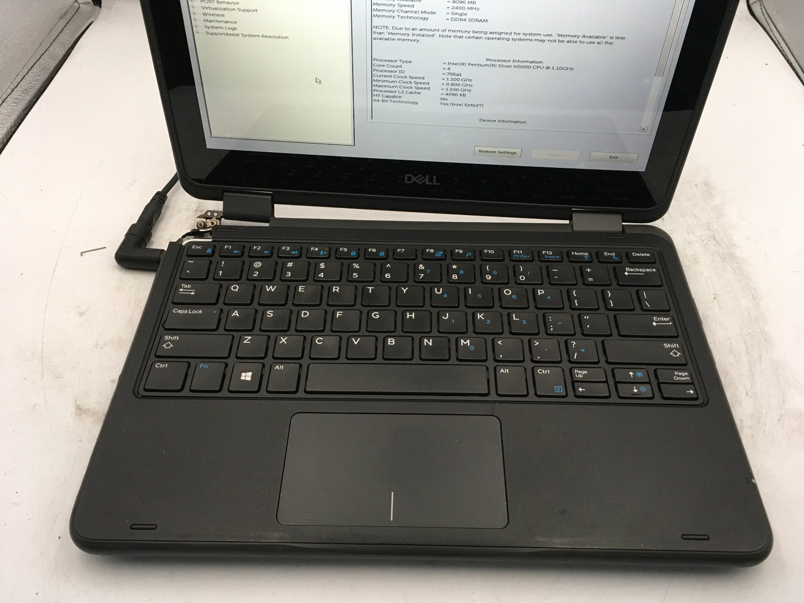 DELL LATITUDE 3190 -BOOTS TO BIOS- INTEL PENTIUM SILVER N5000 – 8GB RAM -READ-BB