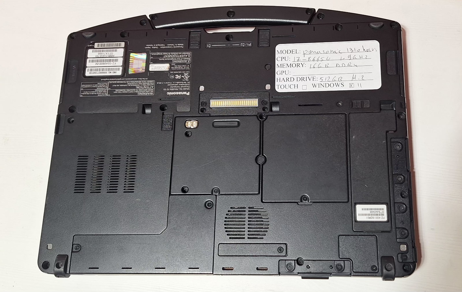Panasonic FZ-55 Toughbook MK1 i7-8665U 16GB 512GB SSD Win 11 Pro 1310 Hour