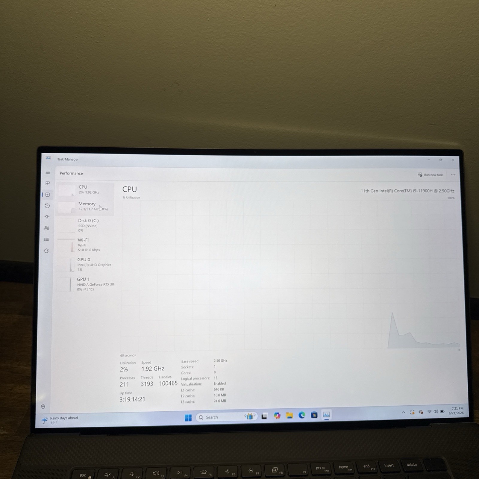 Dell XPS 17 9710 UHD+ TOUCH i9-11900H 2.50GHz 32GB 1TB SSD RTX 3060 Very Good
