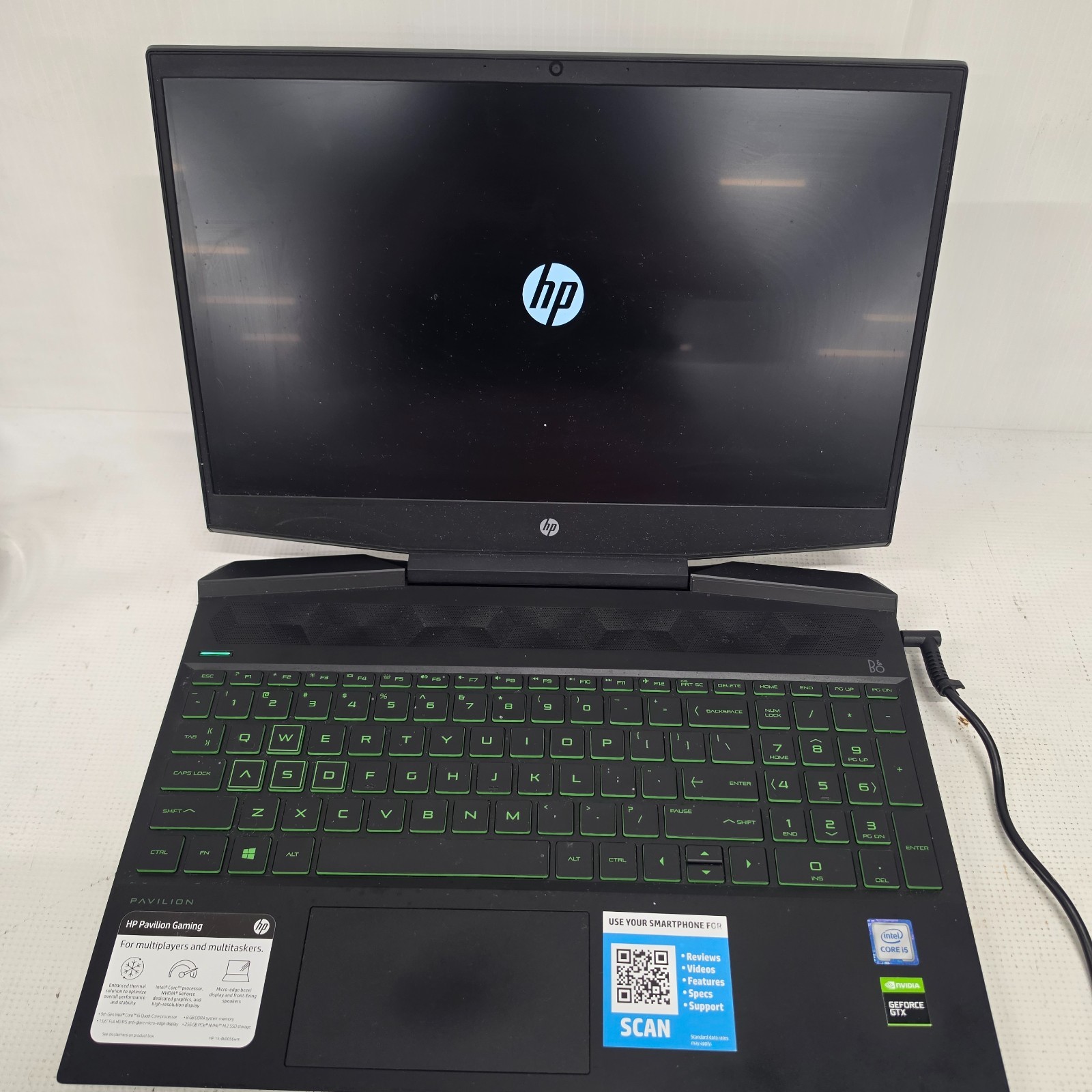 HP Pavilion Gaming Laptop 15-dk0056wm GTX 1650 (needs new battery & charger)