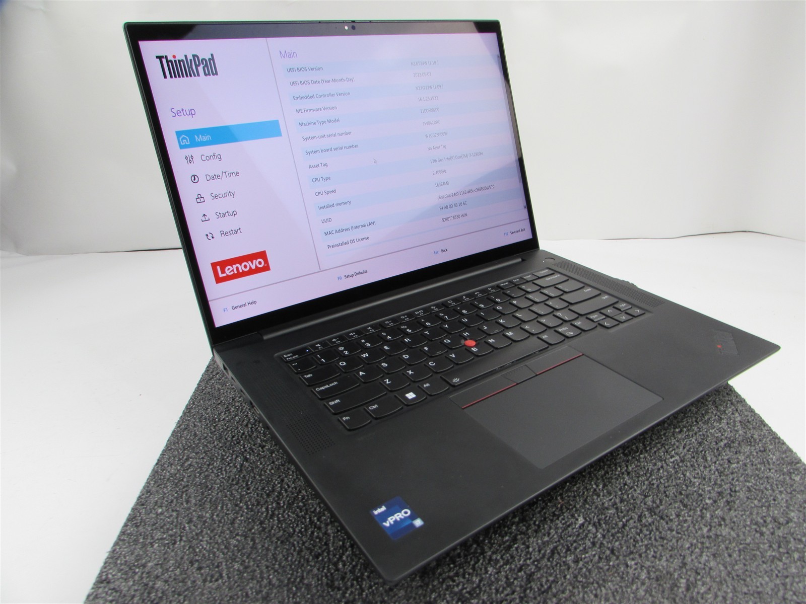 LENOVO THINKPAD P1 (GEN 5) 4K TOUCH I7-12800H 512GB 16GB RAM RTX A1000 WIN 11