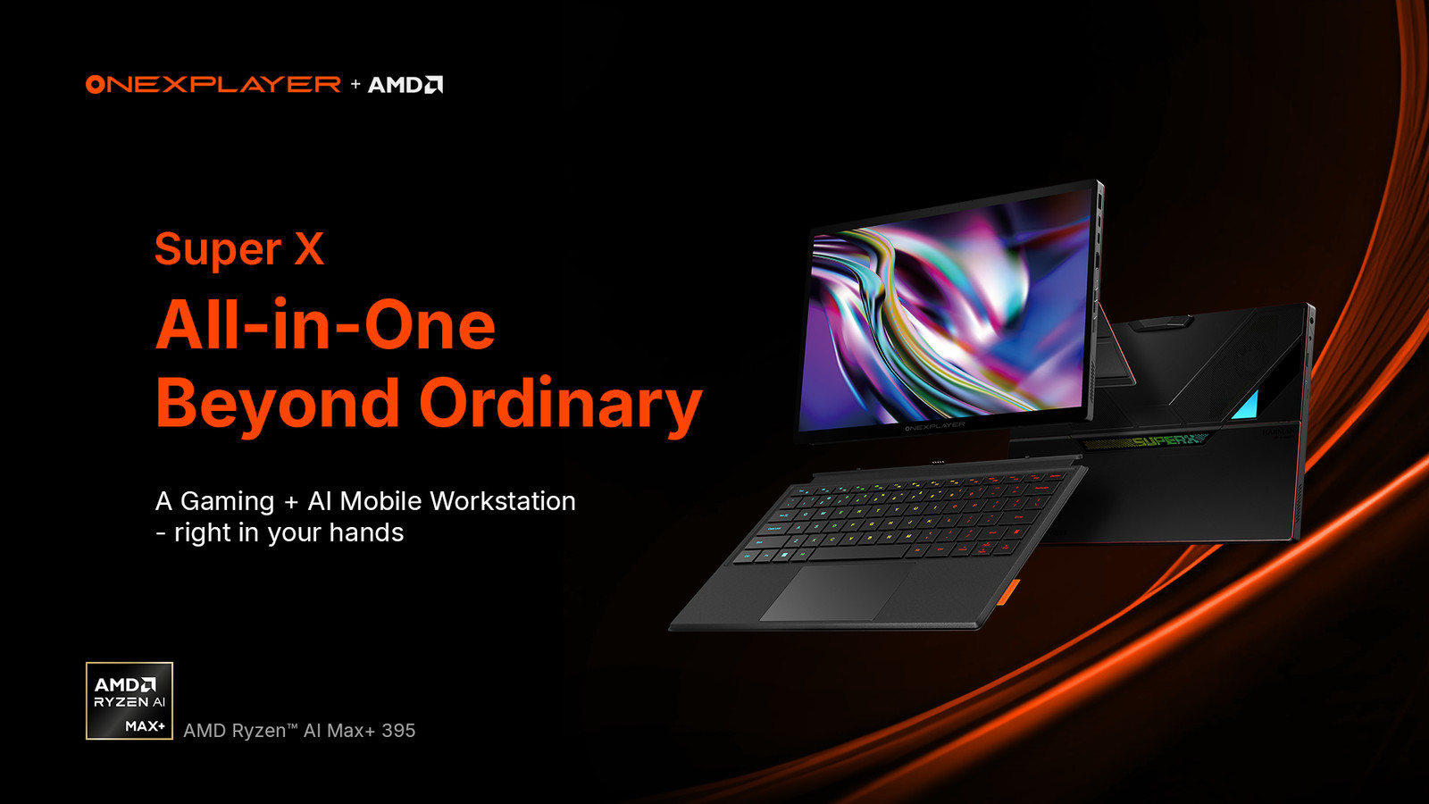 OneXPlayer Super X Gaming & AI 2-In-1 Tablet-Laptop 64G+1TB Water-Cooled Version