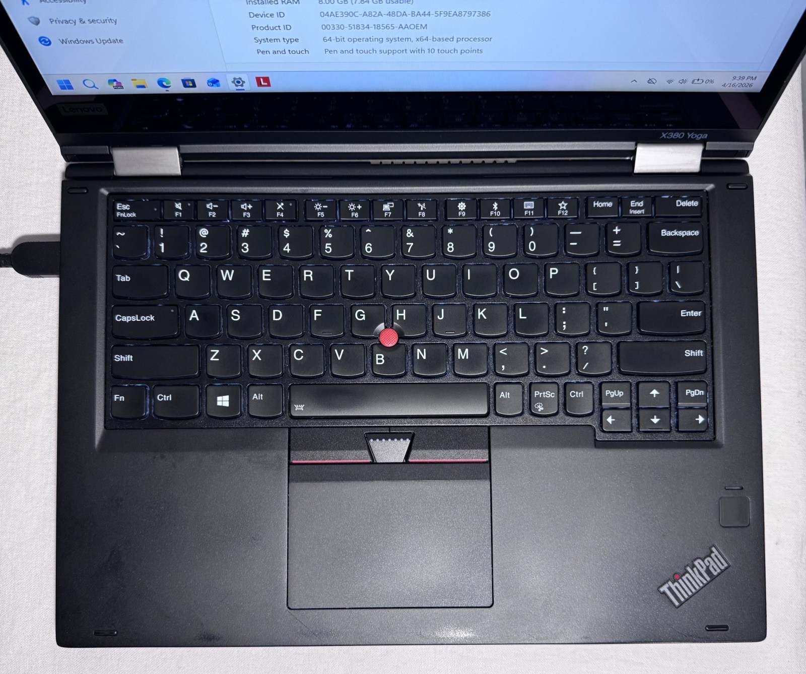 LENOVO ThinkPad X380 Yoga i5 13.3″ 8GB RAM 512GB SSD WIN11P READ