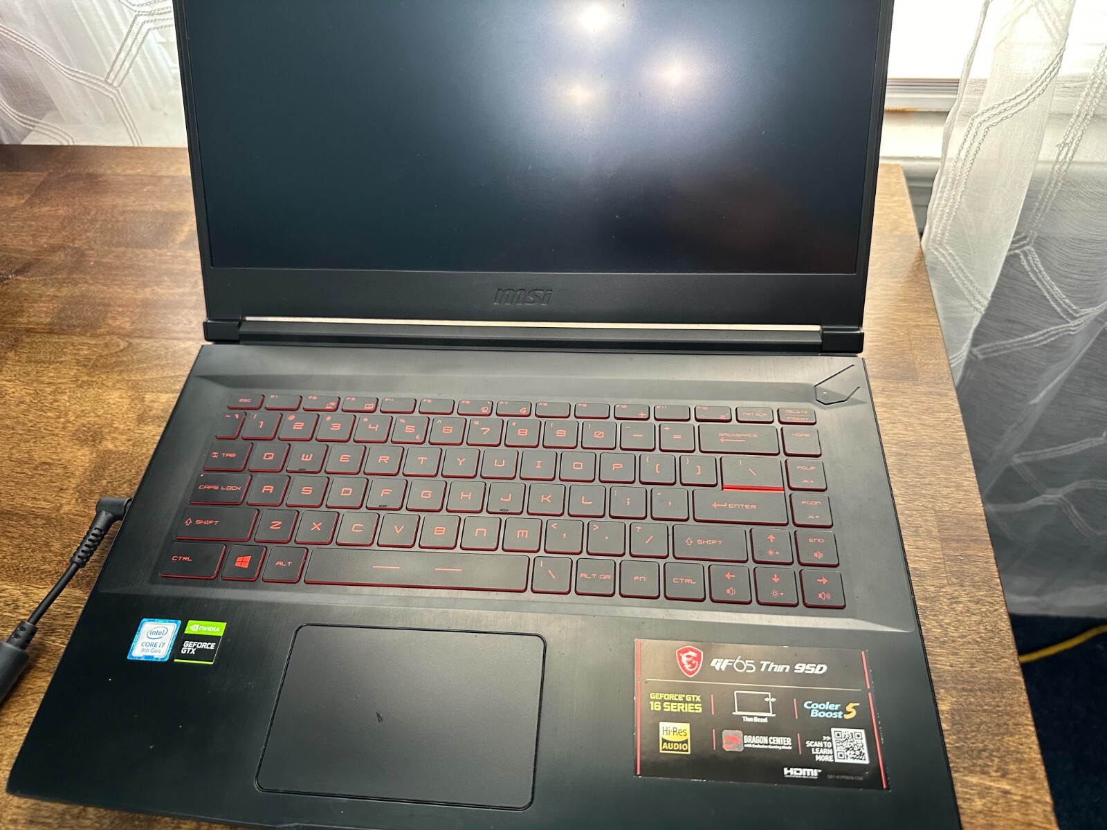 MSI Gaming LAPTOP gf 65thin 9sd. 1tb 512 gb storage and 16 gbs ram. BUNDLE.