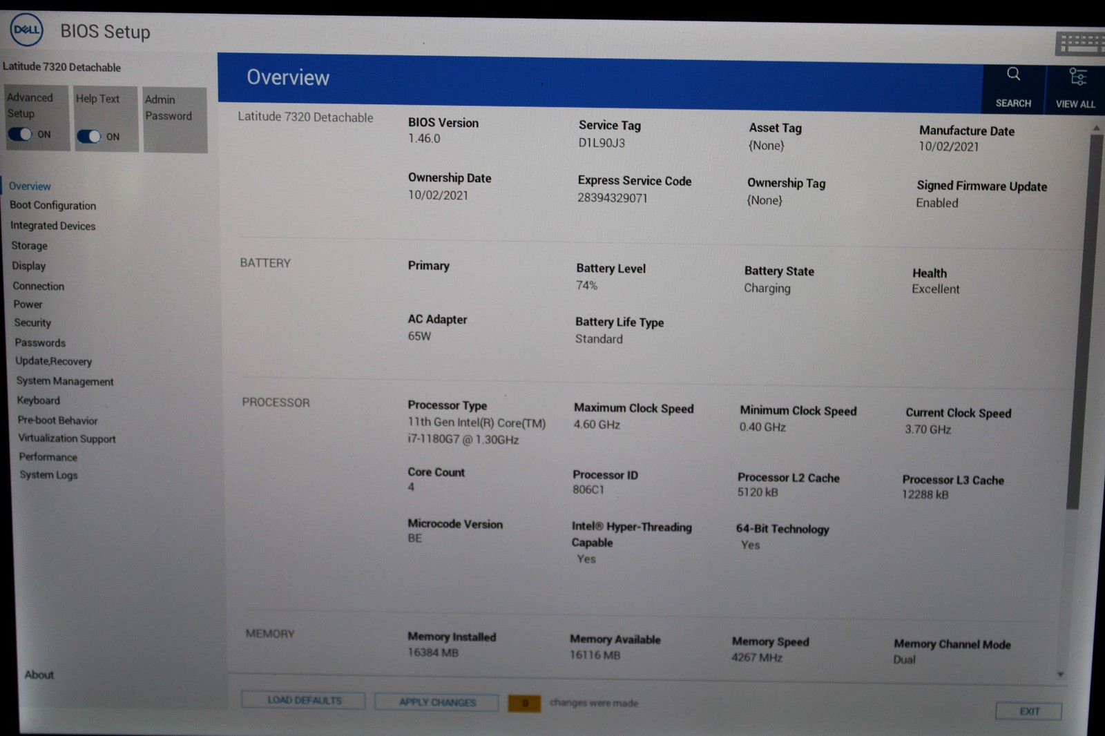 Dell Latitude 7320 Detachable i7-1180G7 @ 1.3 GHz 16GB RAM 512GB SSD W11P
