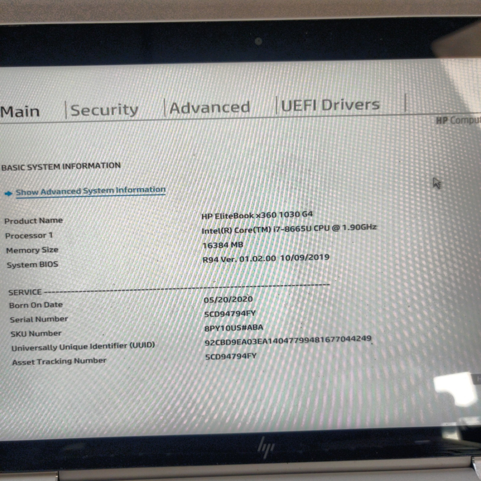 HP EliteBook X360 1030 G4 T i7-8665U 13″ 16GB RAM NO SSD/OS/AC HEAVILY SCUFFED