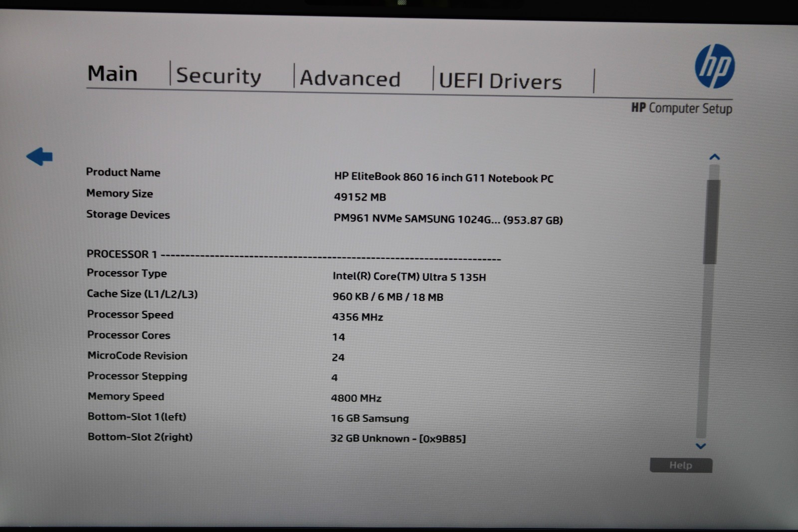 HP EliteBook 860 G11 Ultra 5 135U @ 1.6 GHz 48GB DDR5 1TB SSD W11Home *WTY