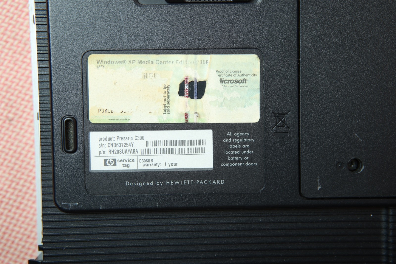 Compaq Presario C300 Laptop for Parts or Repair