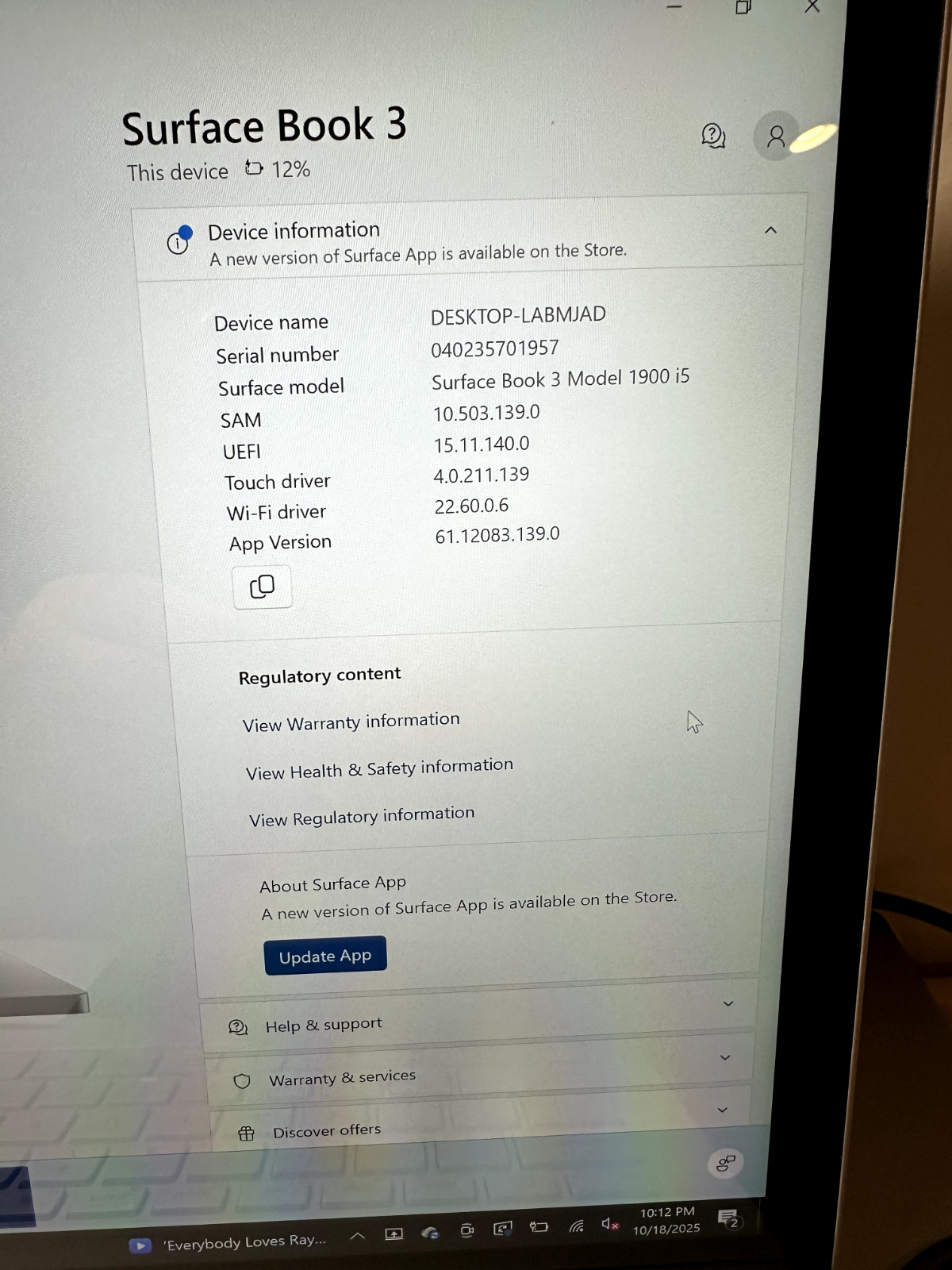 Microsoft Surface Book-3 13.5″ (256GB SSD; Intel Core i5-1035G7 1.2GHz; 8GB)…