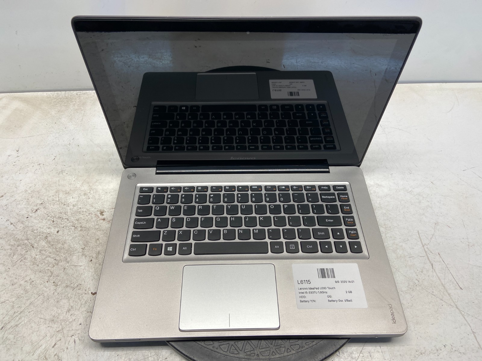 Lenovo IdeaPad U310 Touch Intel i5-3337U 1.8GHz 2 GB NO HDD