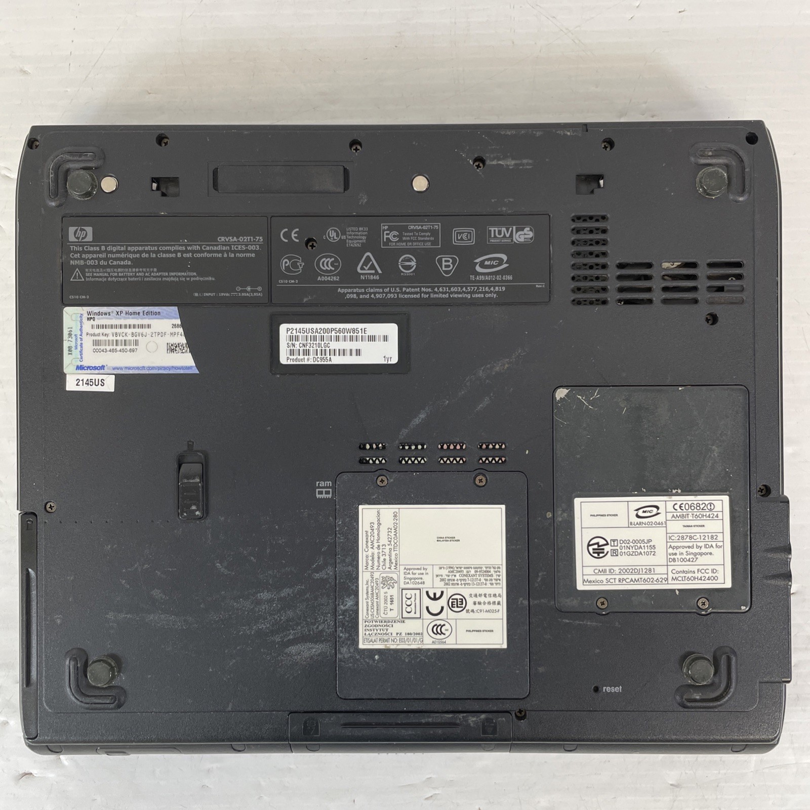 Vintage HP Compaq Presario 2100 AMD Athlon 1.795GHz 512MB RAM 60GB HDD WinXP